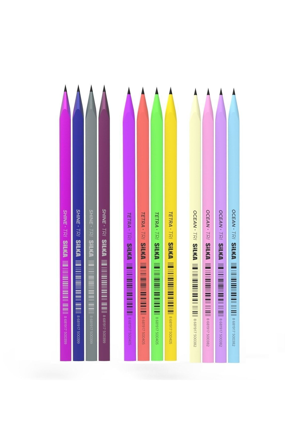 Kaly Üçgen Karışık Renkli Kurşun Kalem 12'li