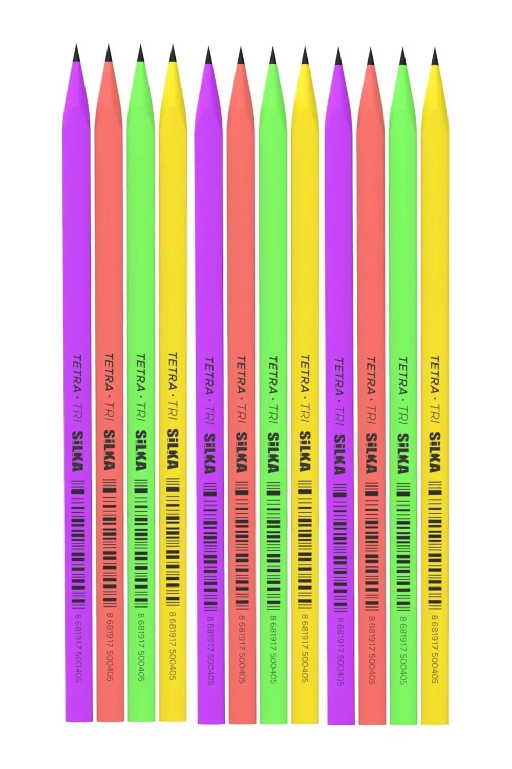 Kaly Üçgen Neon Kurşun Kalem 12'li