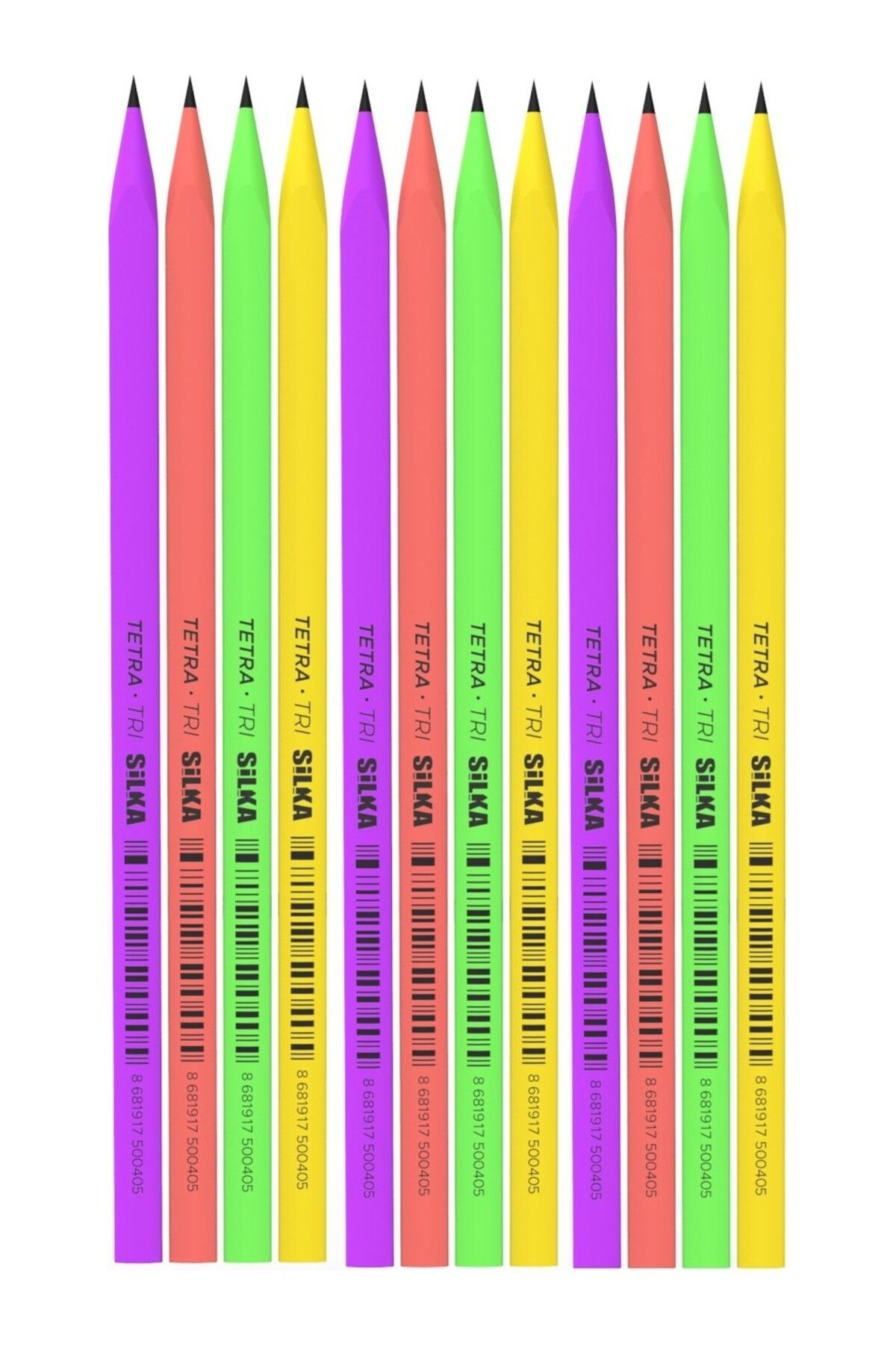 Kaly Üçgen Neon Kurşun Kalem 12'li