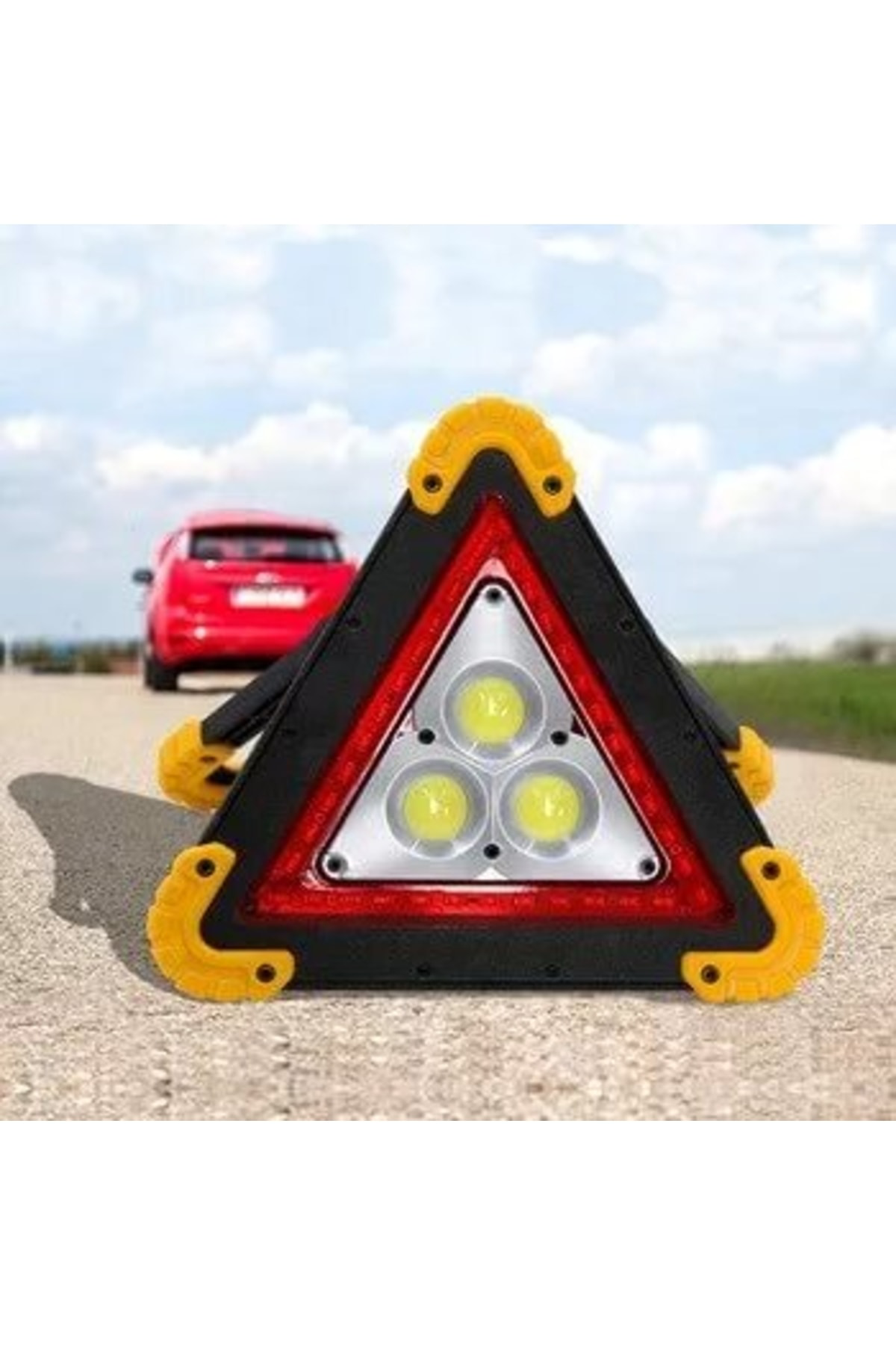 Kama Star Işıklı Üçgen Reflektör Led Projektör Trafik Acil Durum 