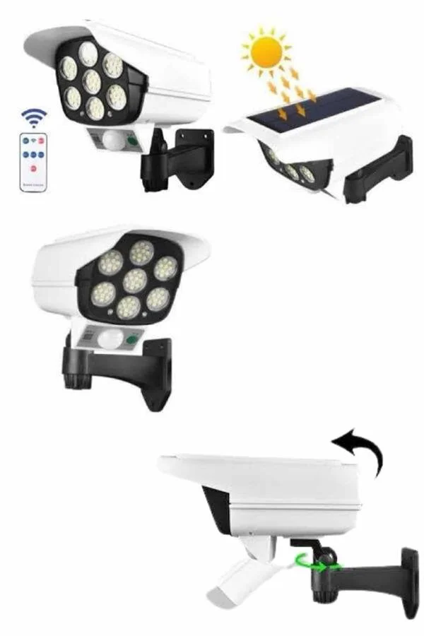 Kamera Görünümlü Dönebilen Bahçe Aydınlatması - Güvenlik Kamerası ve Led Lamba İçin Mükemmel Çözüm