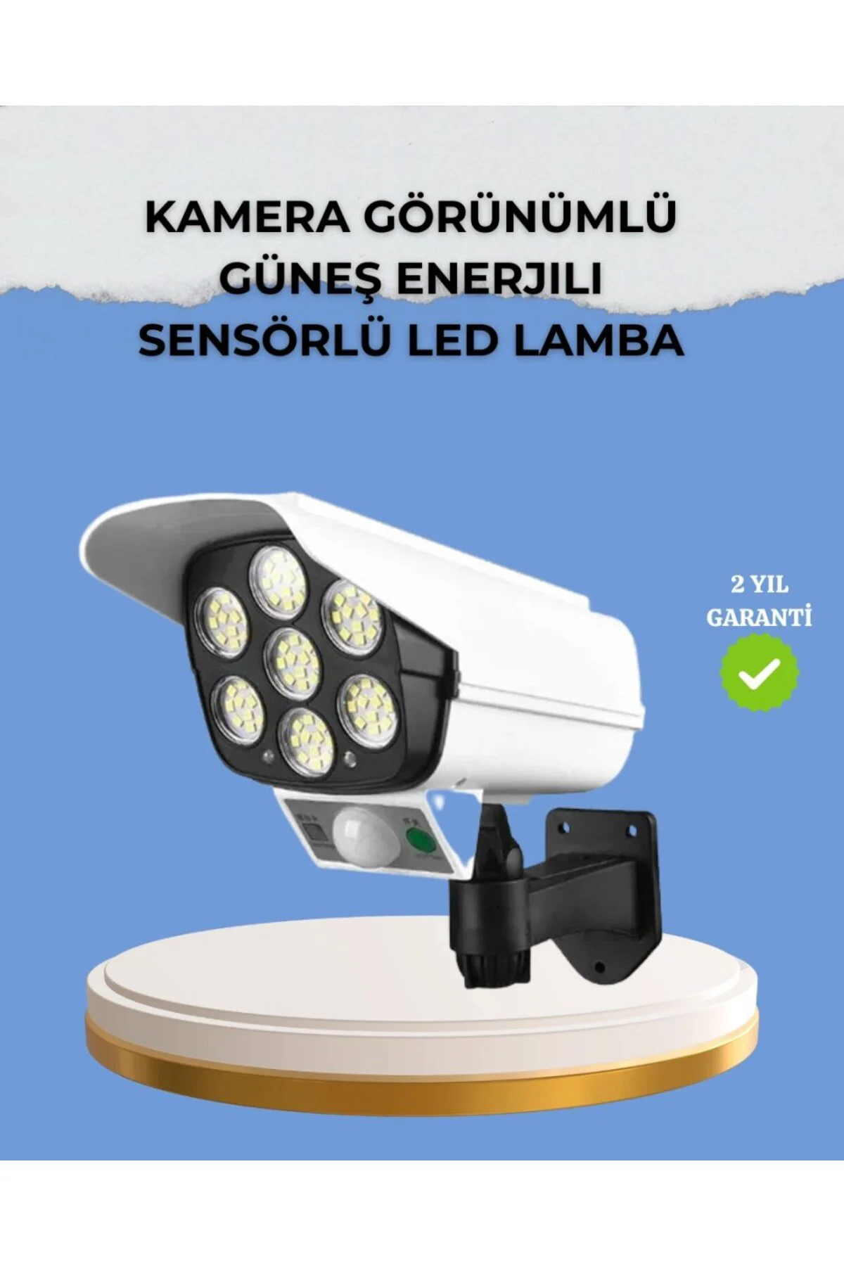 Kamera Görünümlü Solar Led Lamba Hareket Sensörlü Uzaktan Kumanda