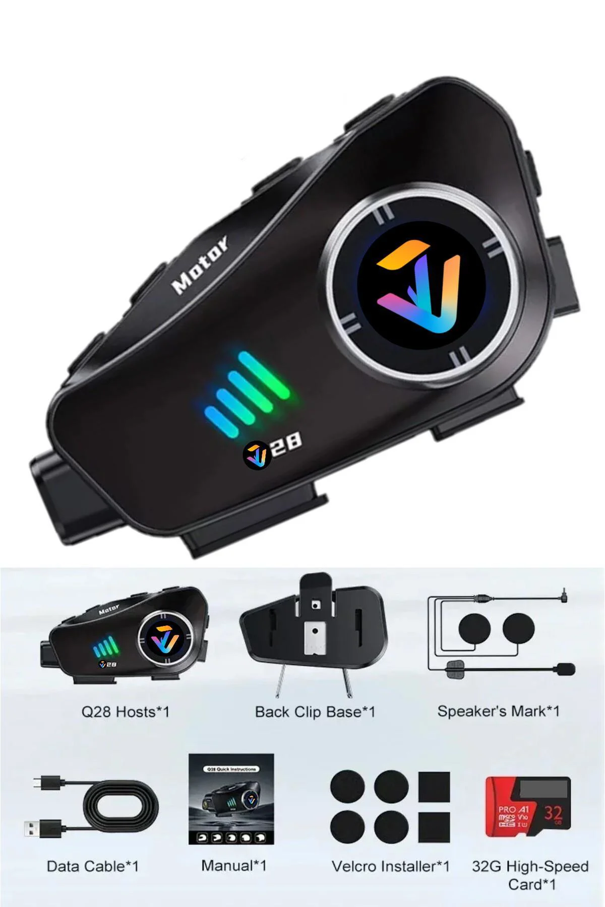 Kamera Kayıt Özellikli Motosiklet Kask Kulaklık PR28 32Gb Hafıza