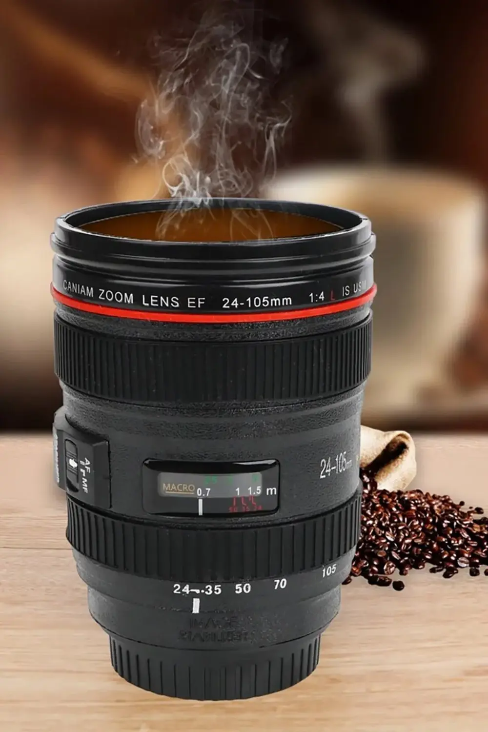 Kamera Lens Lensi Objektif Görünümlü Çay Kahve Bitki Çayı Vb. Ter