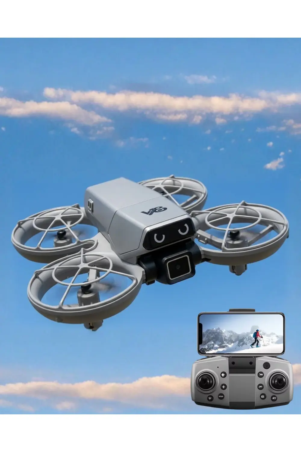 Kameralı Mini Drone Optical Flow Hover APP Kontrollü