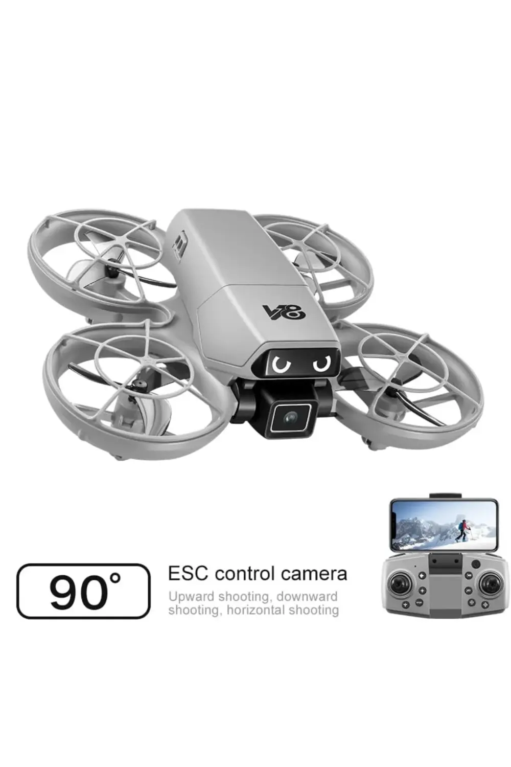 Kameralı Mini Drone Optical Flow Hover APP Kontrollü