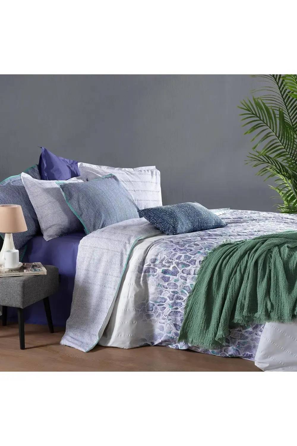 Kamerun Mavi Tek Kişilik %100 Pamuk Nevresim Takımı