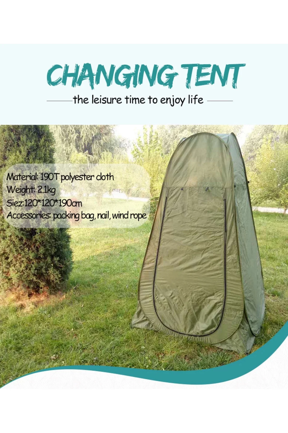 Kamp Alanı Duş Giyinme Wc Çadırı Fotoğrafcı Prova Kabini 190x120x