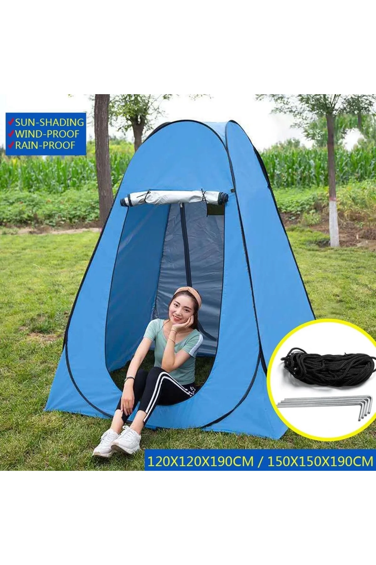 Kamp Alanı Duş Giyinme Wc Çadırı Fotoğrafcı Prova Kabini 190x120x