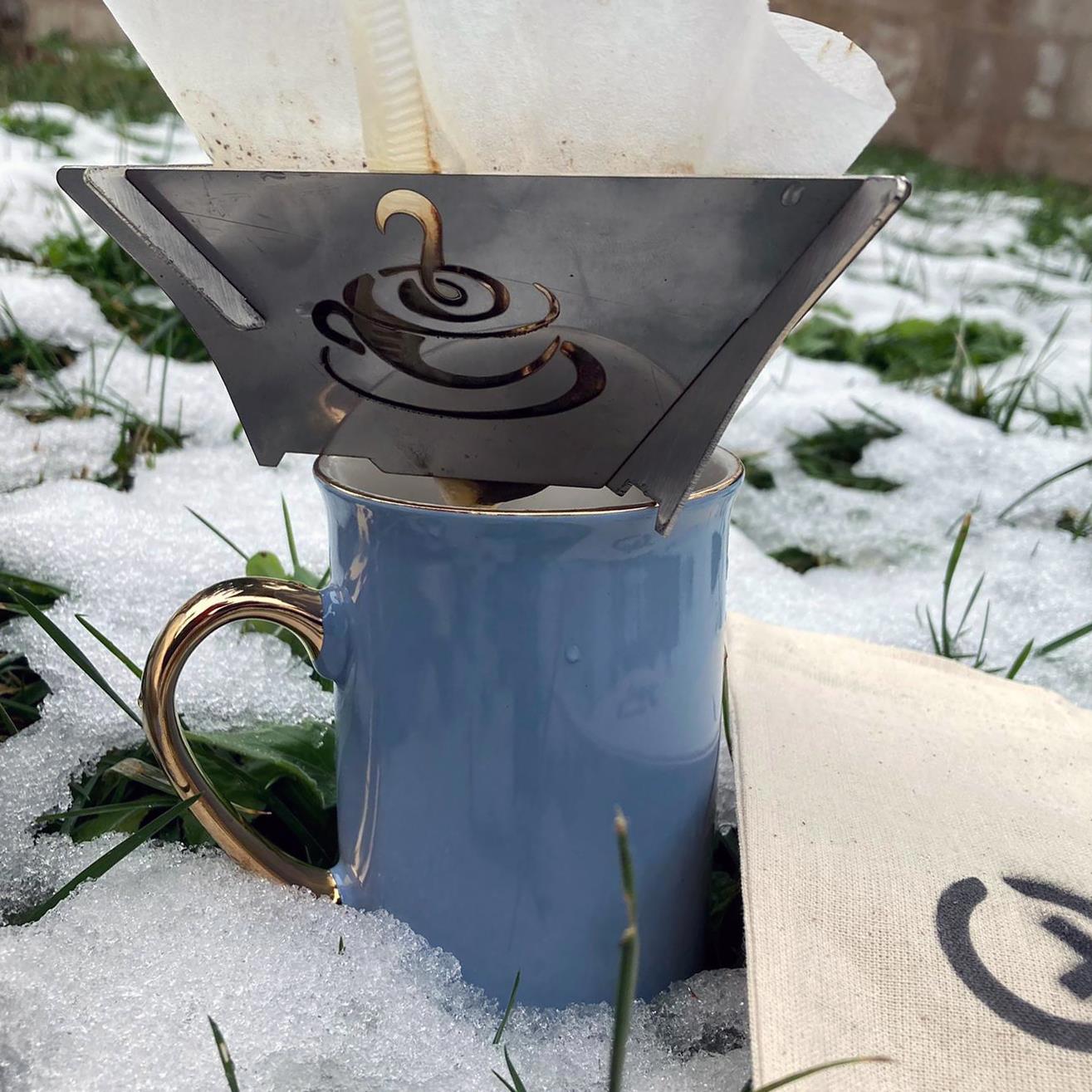 Kamp Ayisi ® Coffeex Drip™ Kahve Damitici: Katlanir Paslanmaz Meta