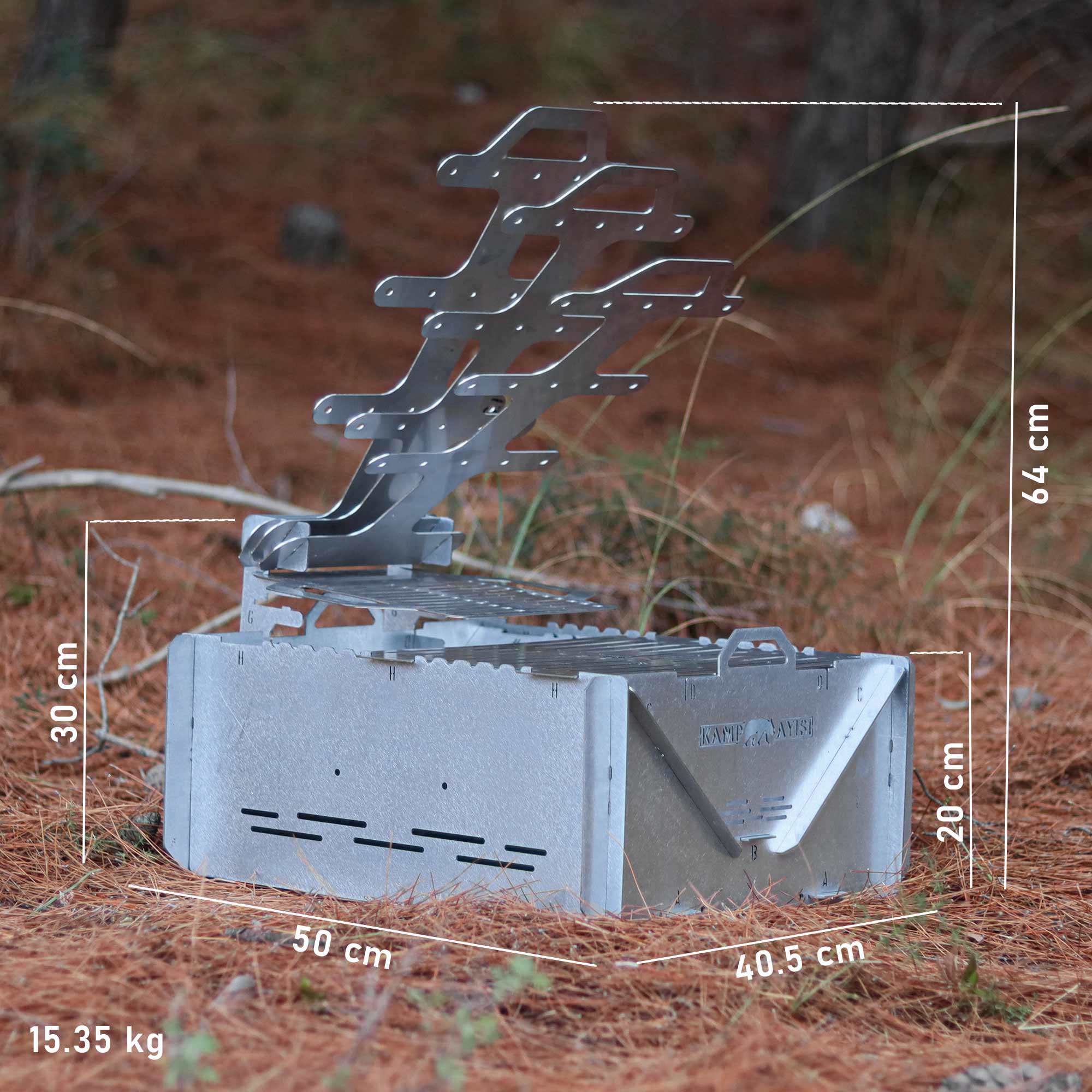 Kamp Ayısı® GrillFish™ Katlanır Özel Kutulu 2mm Galvaniz Çelik Ba