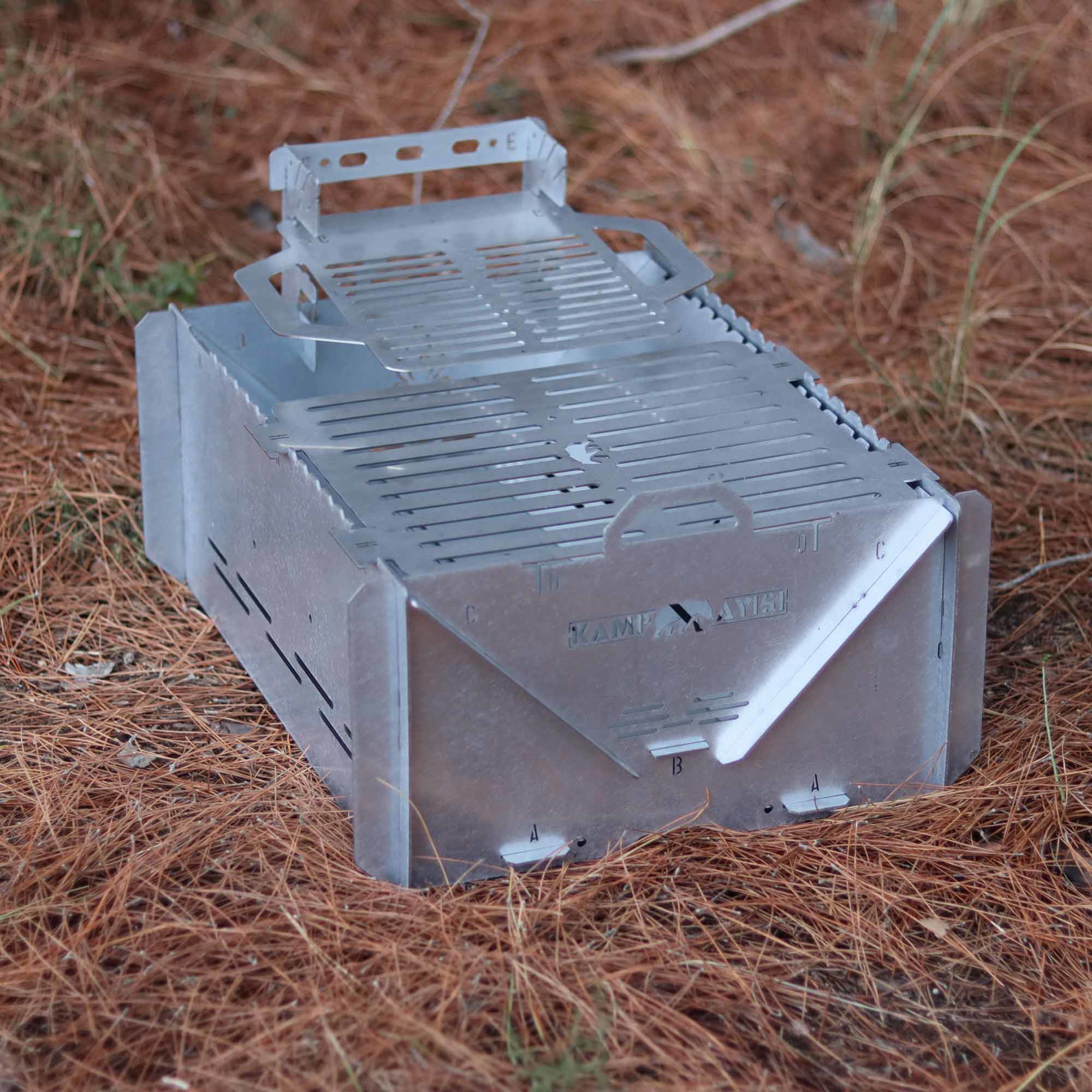 Kamp Ayısı® GrillFish™ Katlanır Özel Kutulu 2mm Galvaniz Çelik Ba
