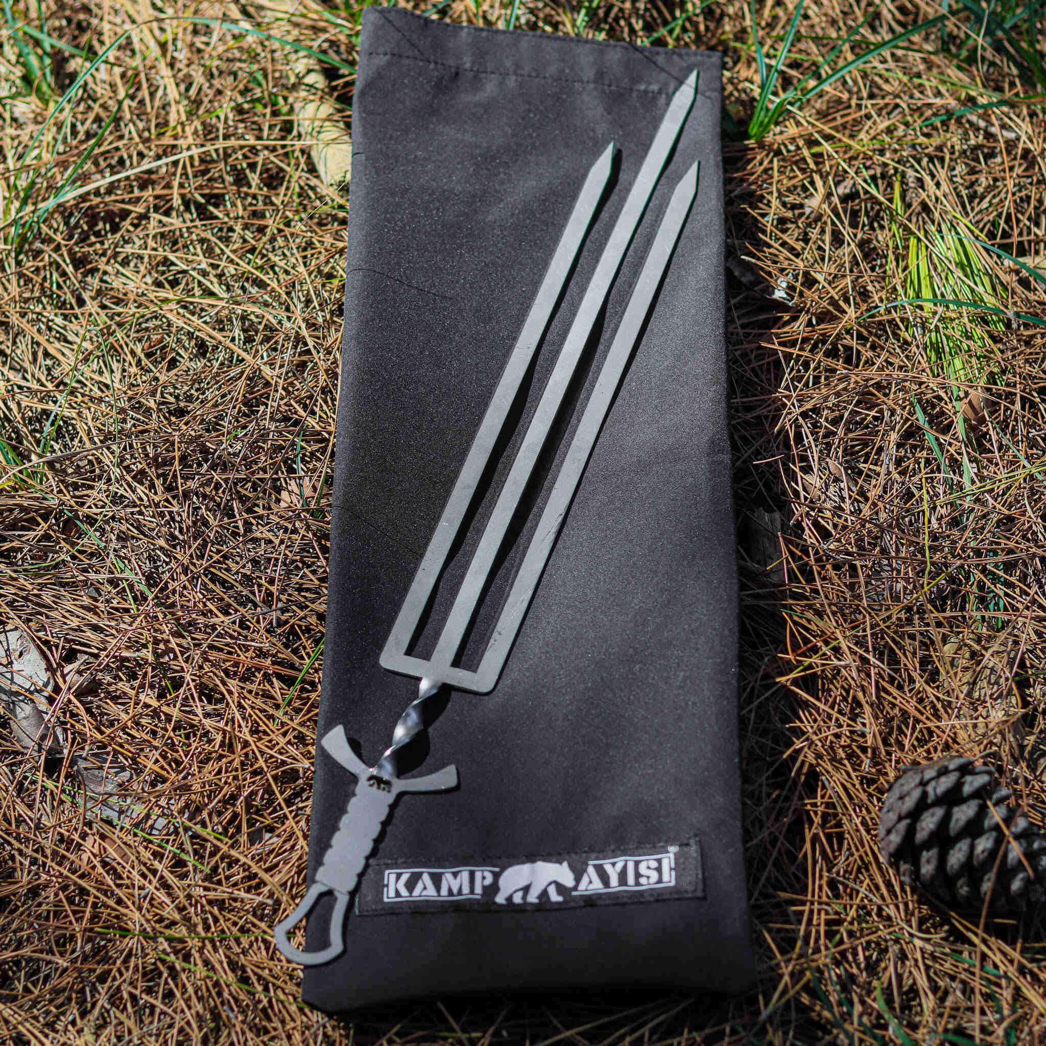 Kamp Ayısı ® Sai™ 3'Lü Paslanmaz Çelik Büyük Et Ve Tavuk Şişi 