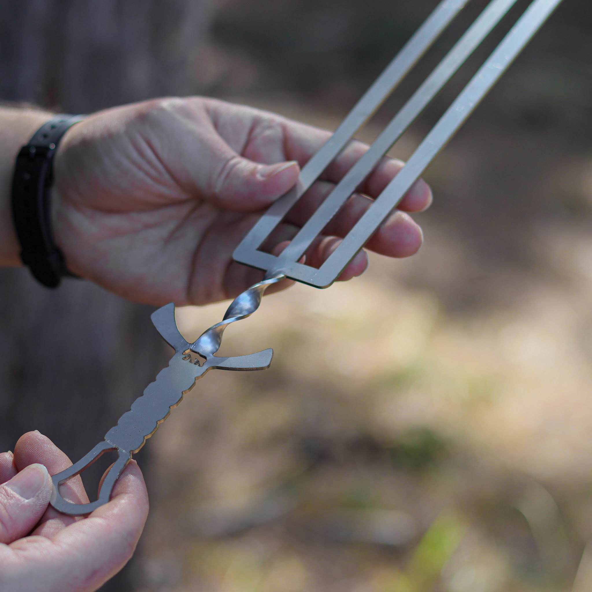 Kamp Ayısı ® Sai™ 3'Lü Paslanmaz Çelik Büyük Et Ve Tavuk Şişi 