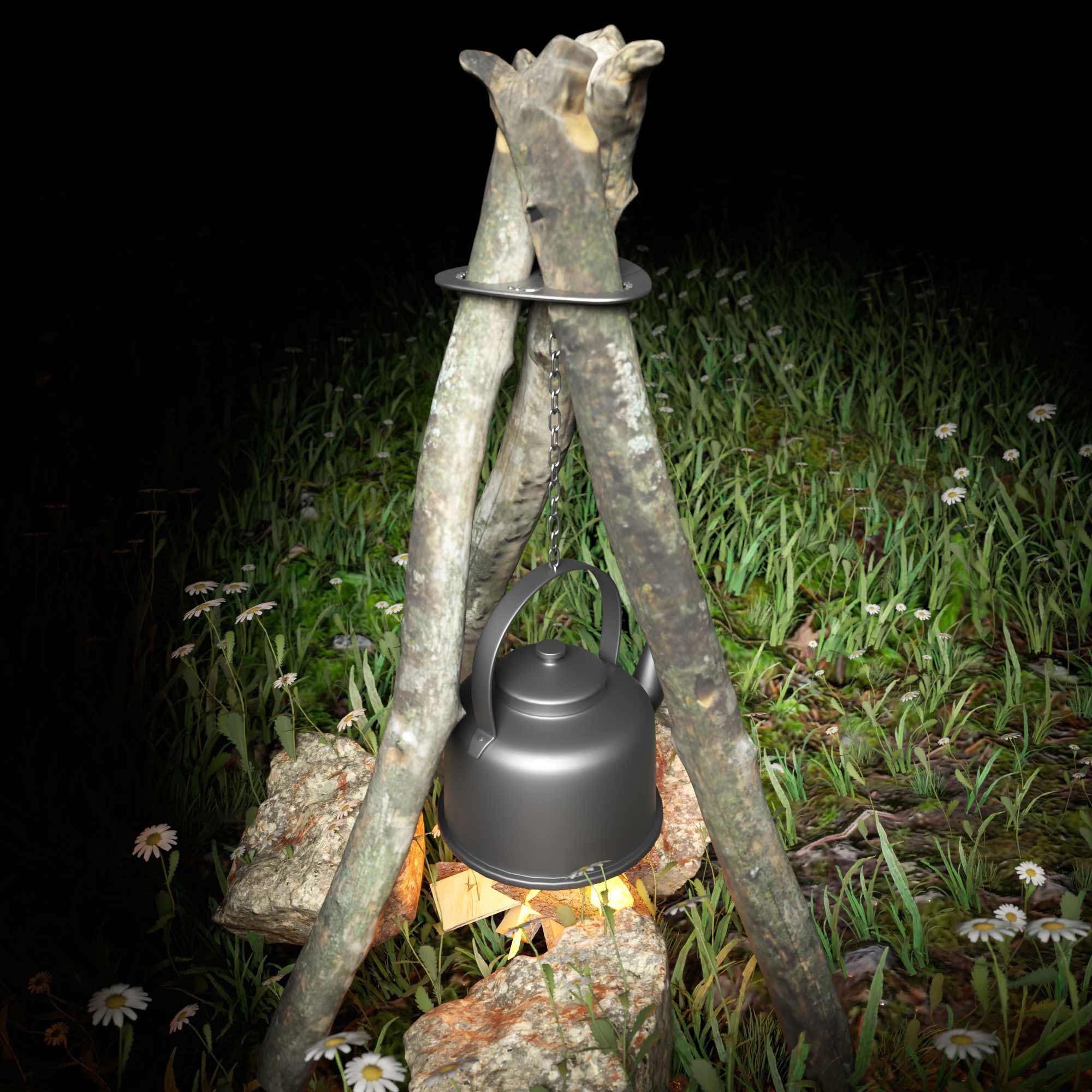 Kamp Ayisi ® Woodplus™ Ayarlanabilir Karabinali Zincirli Üç Ayak A Kamp Ayisi ® Woodplus™ Ayarlanabilir Karabinali Zincirli Üç Ayak A