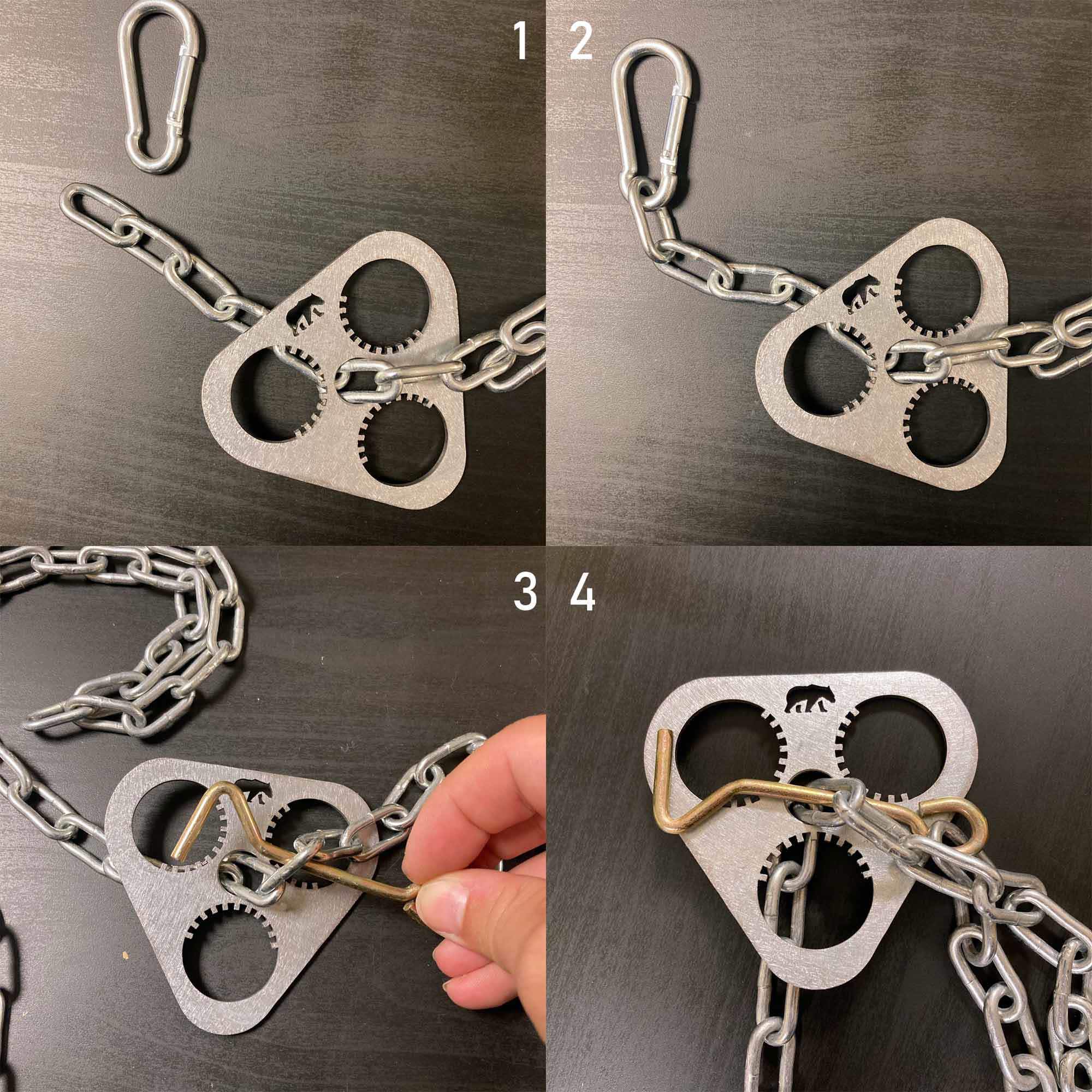 Kamp Ayisi ® Woodplus™ Ayarlanabilir Karabinali Zincirli Üç Ayak A Kamp Ayisi ® Woodplus™ Ayarlanabilir Karabinali Zincirli Üç Ayak A