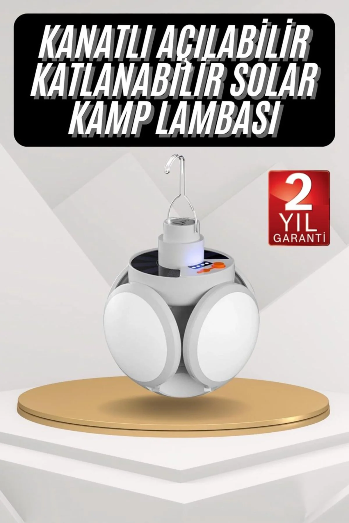 Kamp Feneri Şarj Edilebilir Güneş Enerjili Işıldak USB Şarjlı
