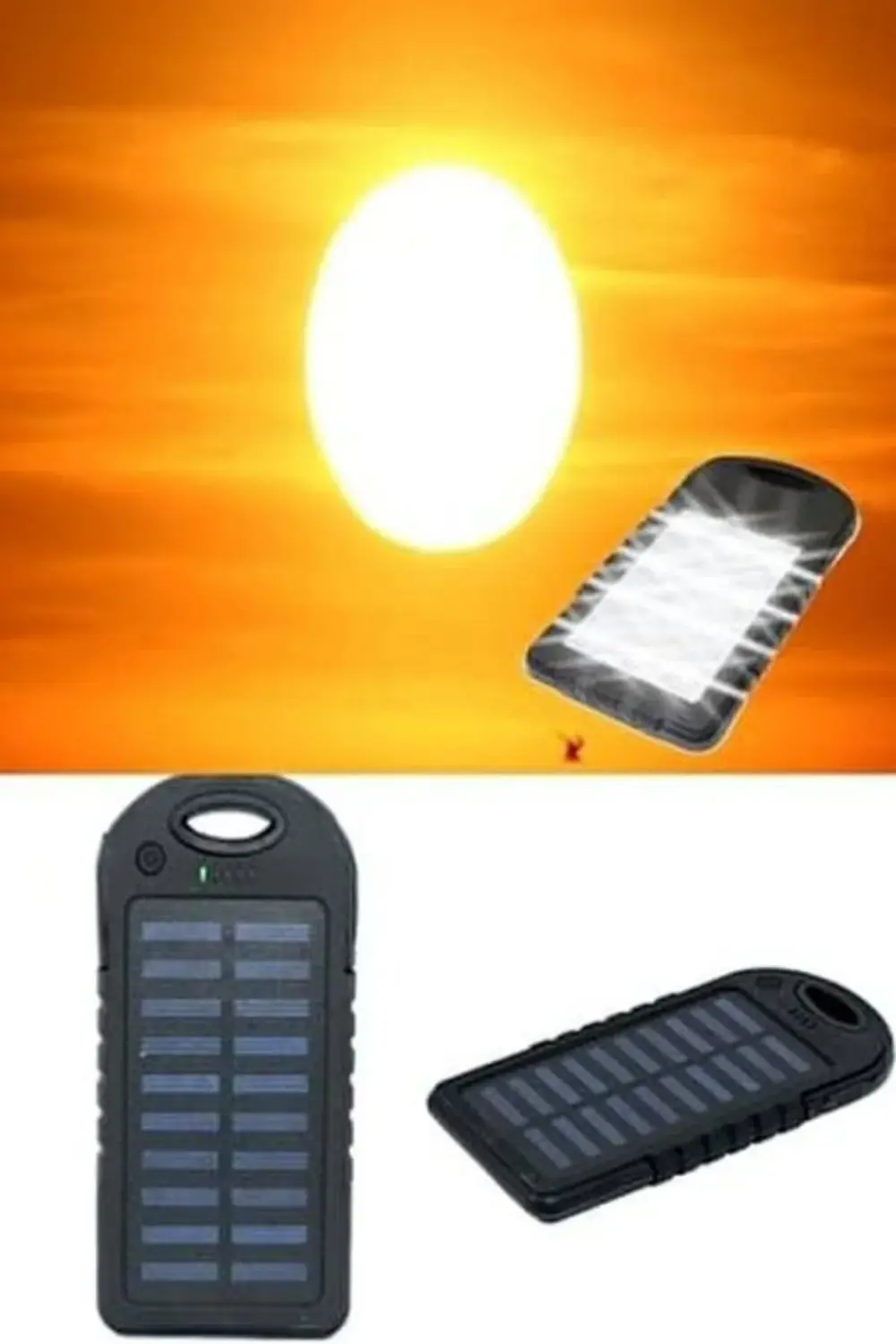 Kamp İçin Uygun Sınırsız Kullanım Solar Enerjili Powerbank 10000