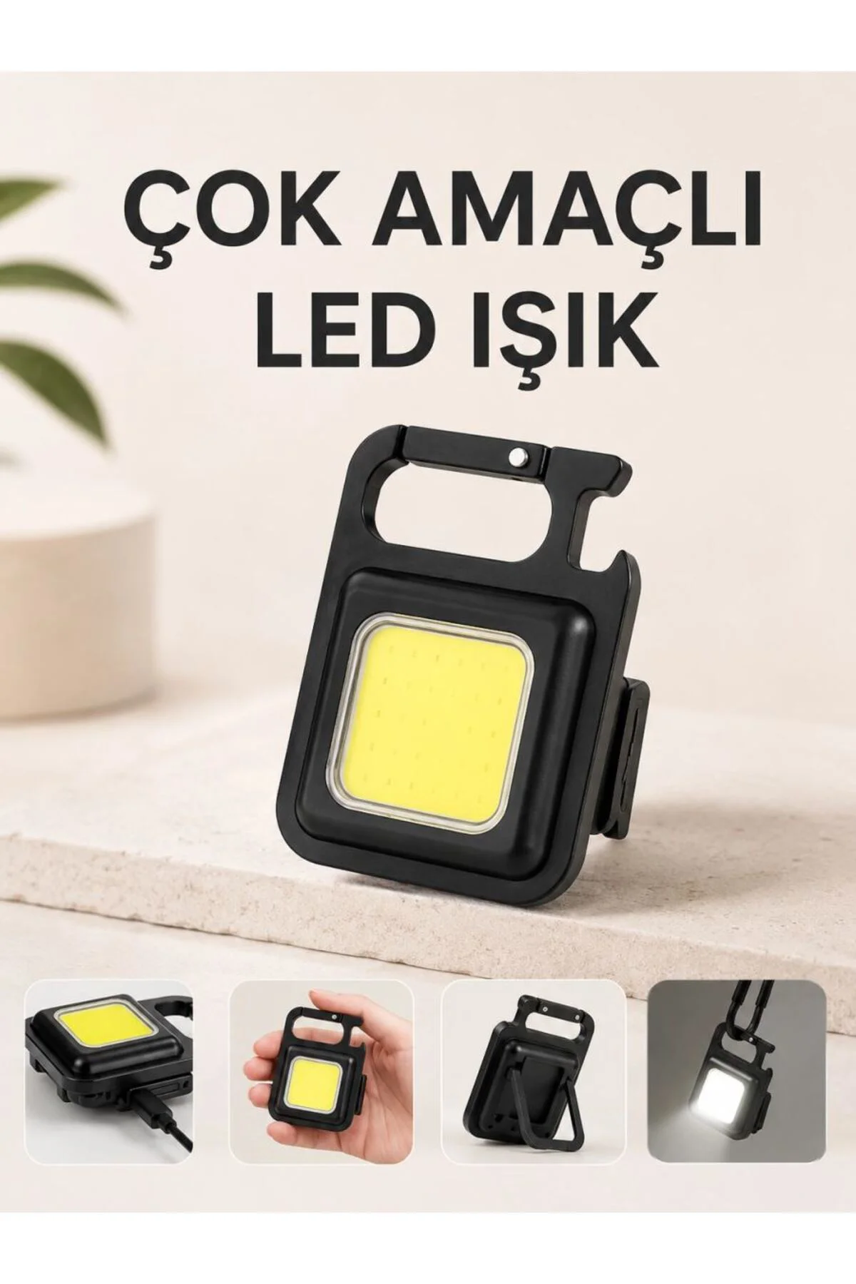 Kamp Işığı Çok Fonksiyonlu Taşınabilir Anahtarlık Kapak Açma Manyetik Özelliği