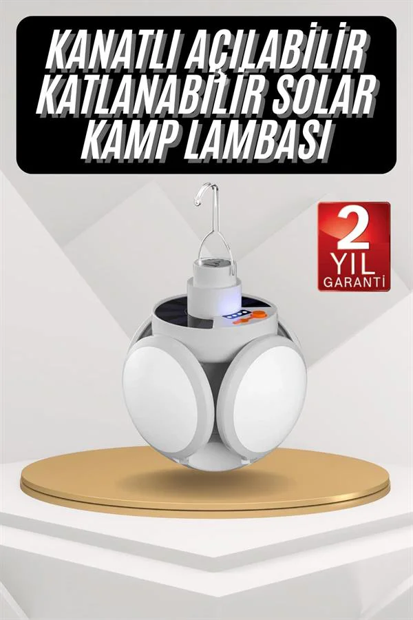 Kamp Lambası Güneş Enerjili Solar 5 Kanatlı Katlanır Lamba Karavan Kamp Lambası Güneş Enerjili Solar 5 Kanatlı Katlanır Lamba Karavan