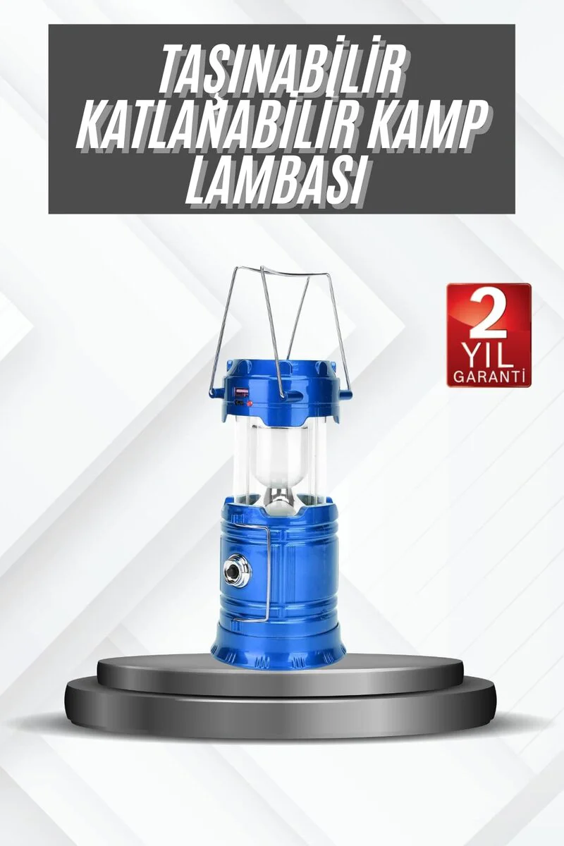 Kamp Lambası Güneş Enerjili Led Lamba Işıldak Şarjlı Powerbank Özellikli
