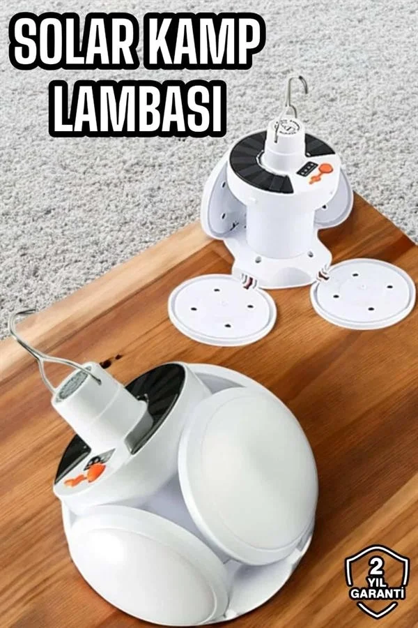 Kamp Lambası Işıldak Beyaz Işık Güneş Enerjili Solar Aydınlatma 5 Kanatlı Katlanabilir Yeni Nesil Fiyatı, Yorumları ve Özellikleri