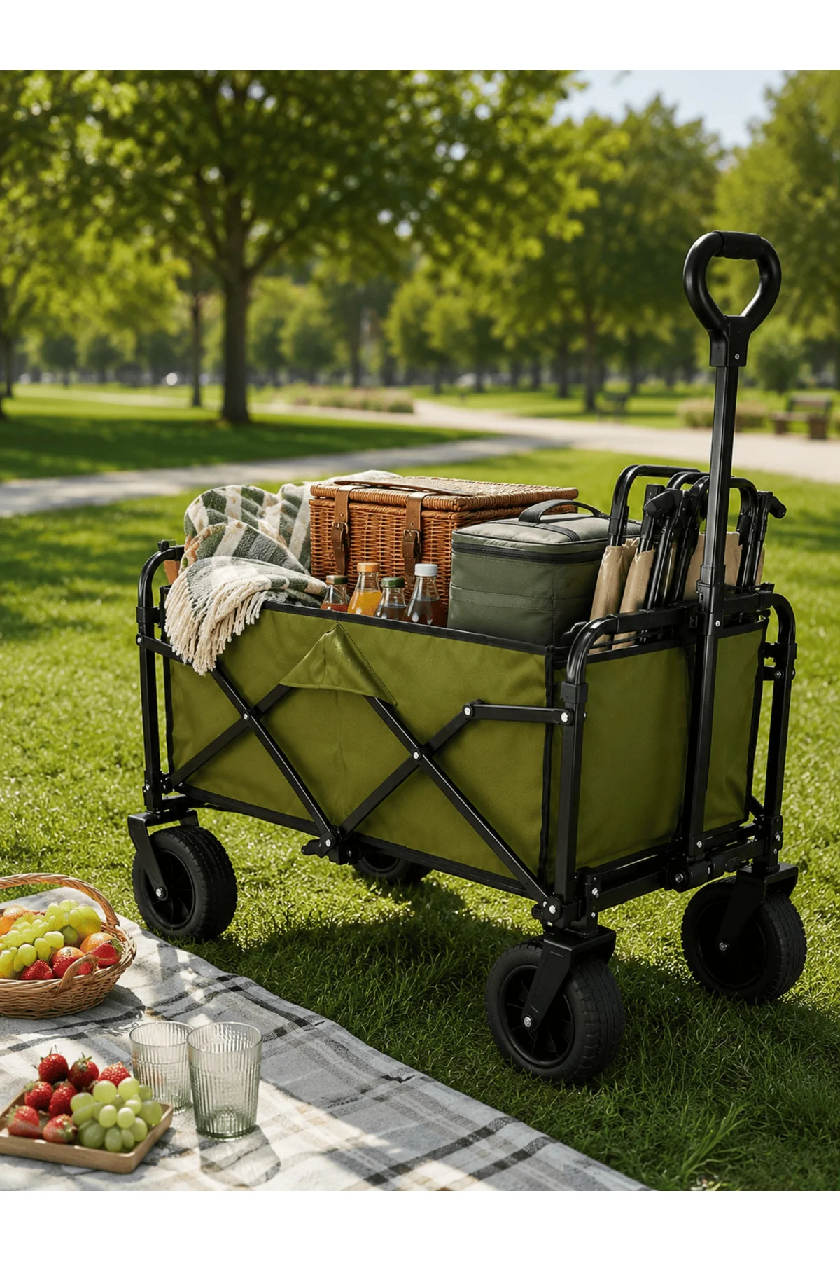 Kamp, Piknik, Plaj ve Alışveriş İçin Çok Amaçlı Katlanabilir Wagon Kamp, Piknik, Plaj ve Alışveriş İçin Çok Amaçlı Katlanabilir Wagon - Görsel 4