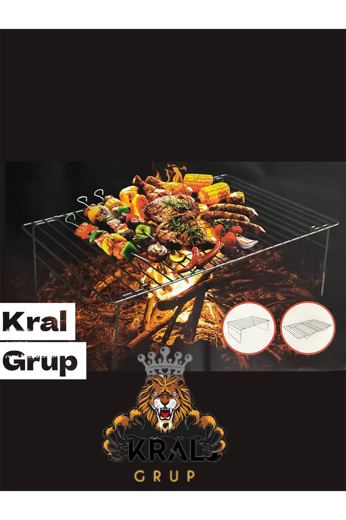 Kamp Tarzı Mangal Teli, 1.Kalite 45x30 Cm Katlanır Kalın Paslanma