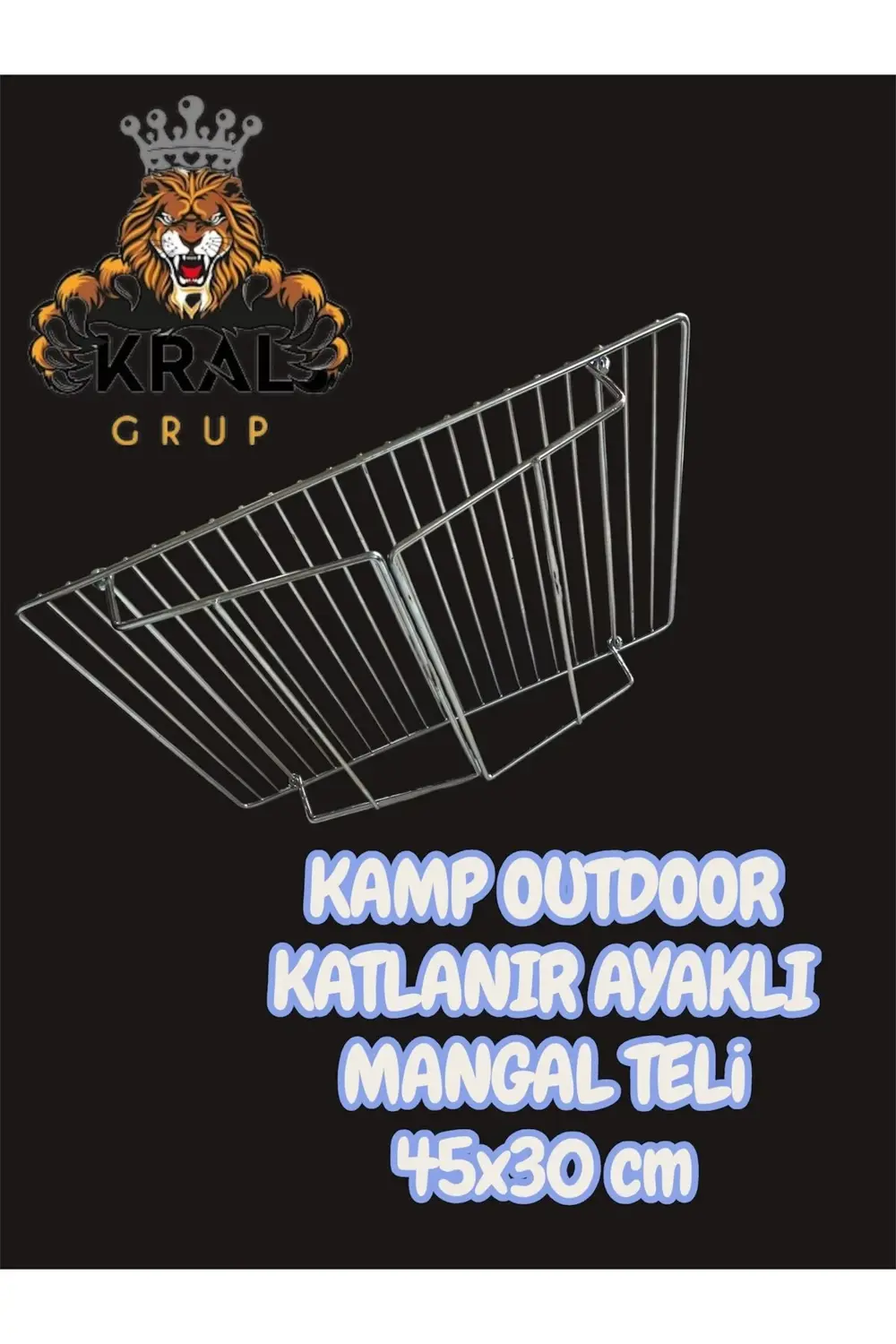 Kamp Tarzı Mangal Teli, 1.Kalite 45x30 Cm Katlanır Kalın Paslanma