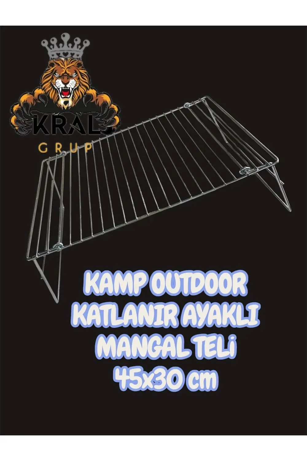 Kamp Tarzı Mangal Teli, 1.Kalite 45x30 Cm Katlanır Kalın Paslanma