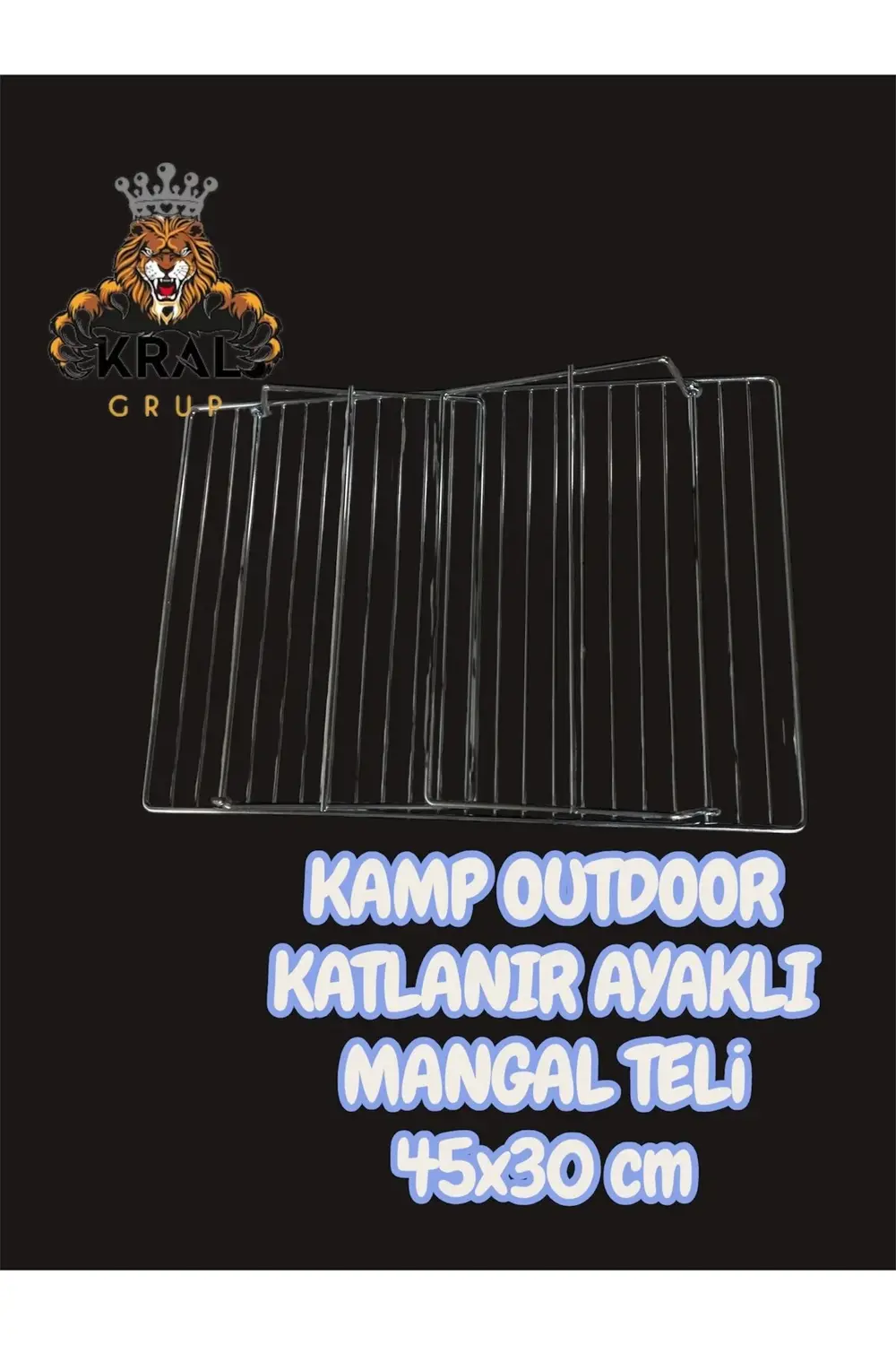 Kamp Tarzı Mangal Teli, 1.Kalite 45x30 Cm Katlanır Kalın Paslanma