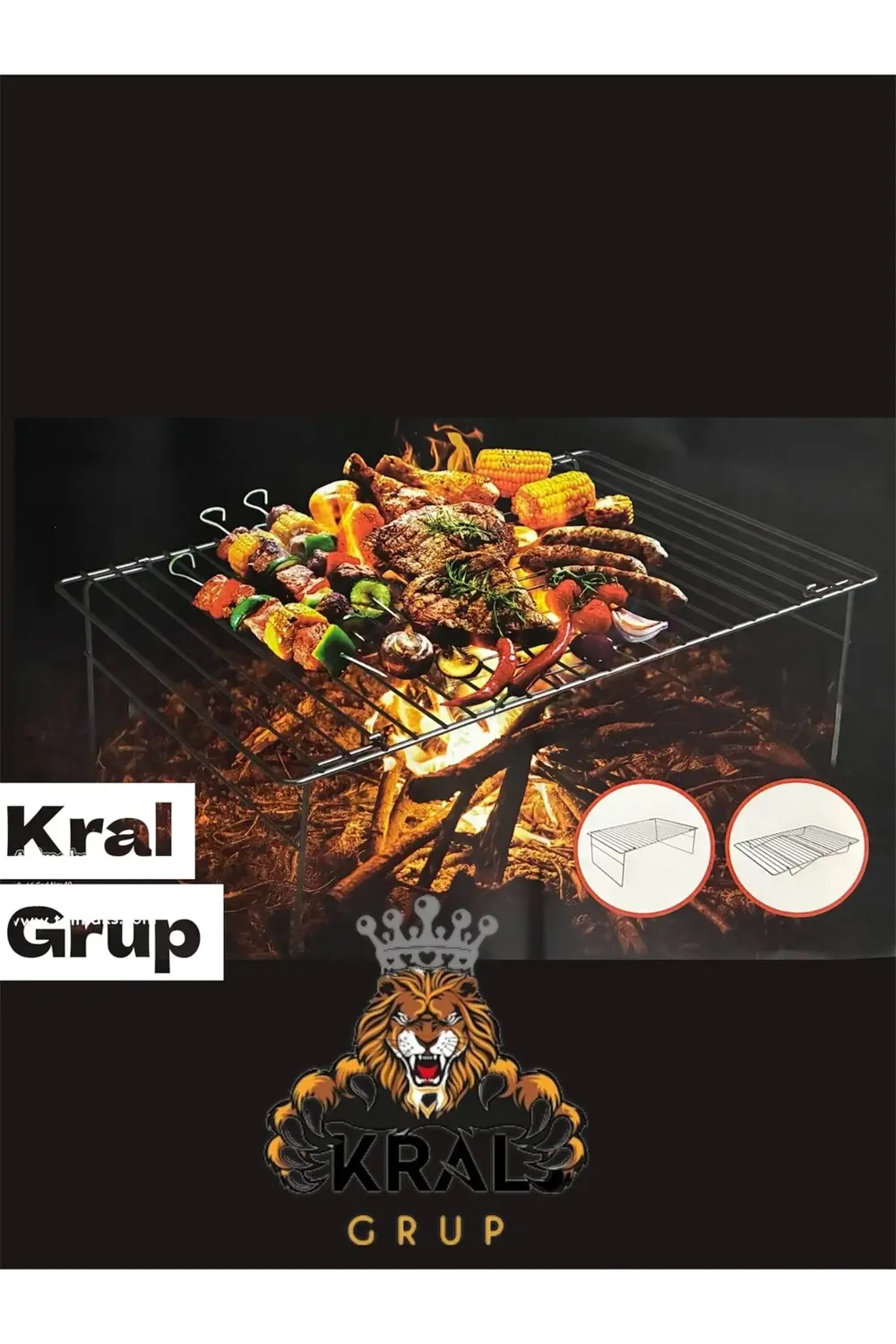 Kamp Tarzı Mangal Teli, 1.Kalite 45x30 Cm Katlanır Kalın Paslanma