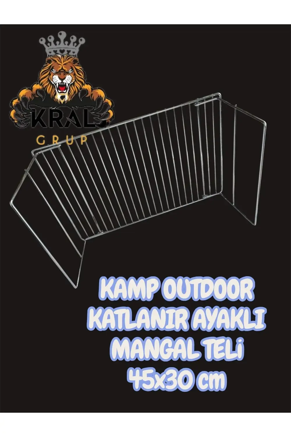 Kamp Tarzı Mangal Teli, 1.Kalite 45x30 Cm Katlanır Kalın Paslanma