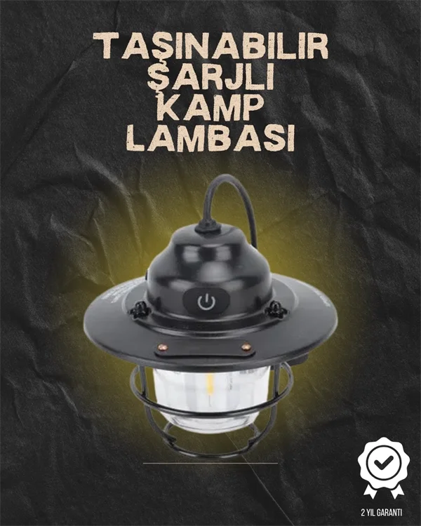 Kamp ve Bahçe İçin Retro LED Fener – Sıcak Işık, Uzun Ömürlü Batarya
