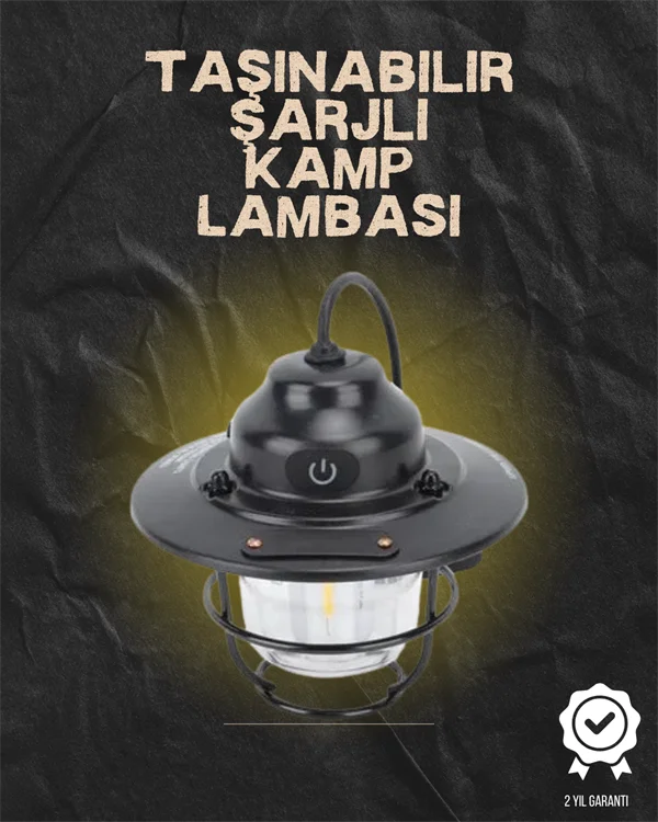 Kamp ve Bahçe İçin Retro LED Fener – Sıcak Işık, Uzun Ömürlü Batarya