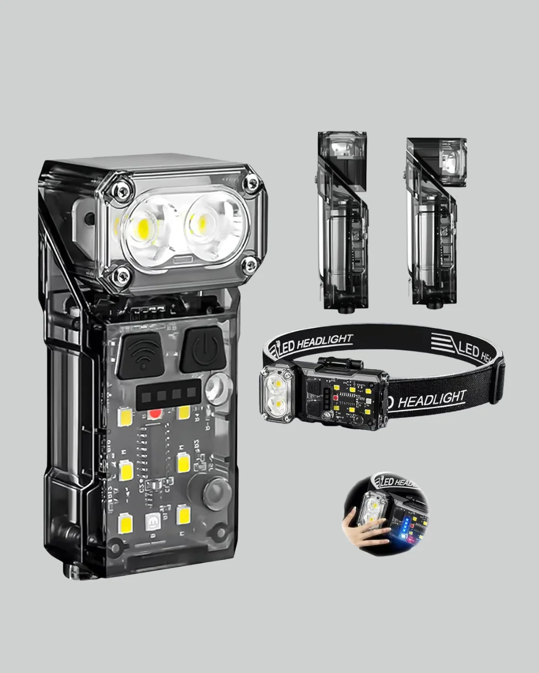 Kamp ve Outdoor İçin LED Far 10 Saat Pil Sensörlü Manyetik