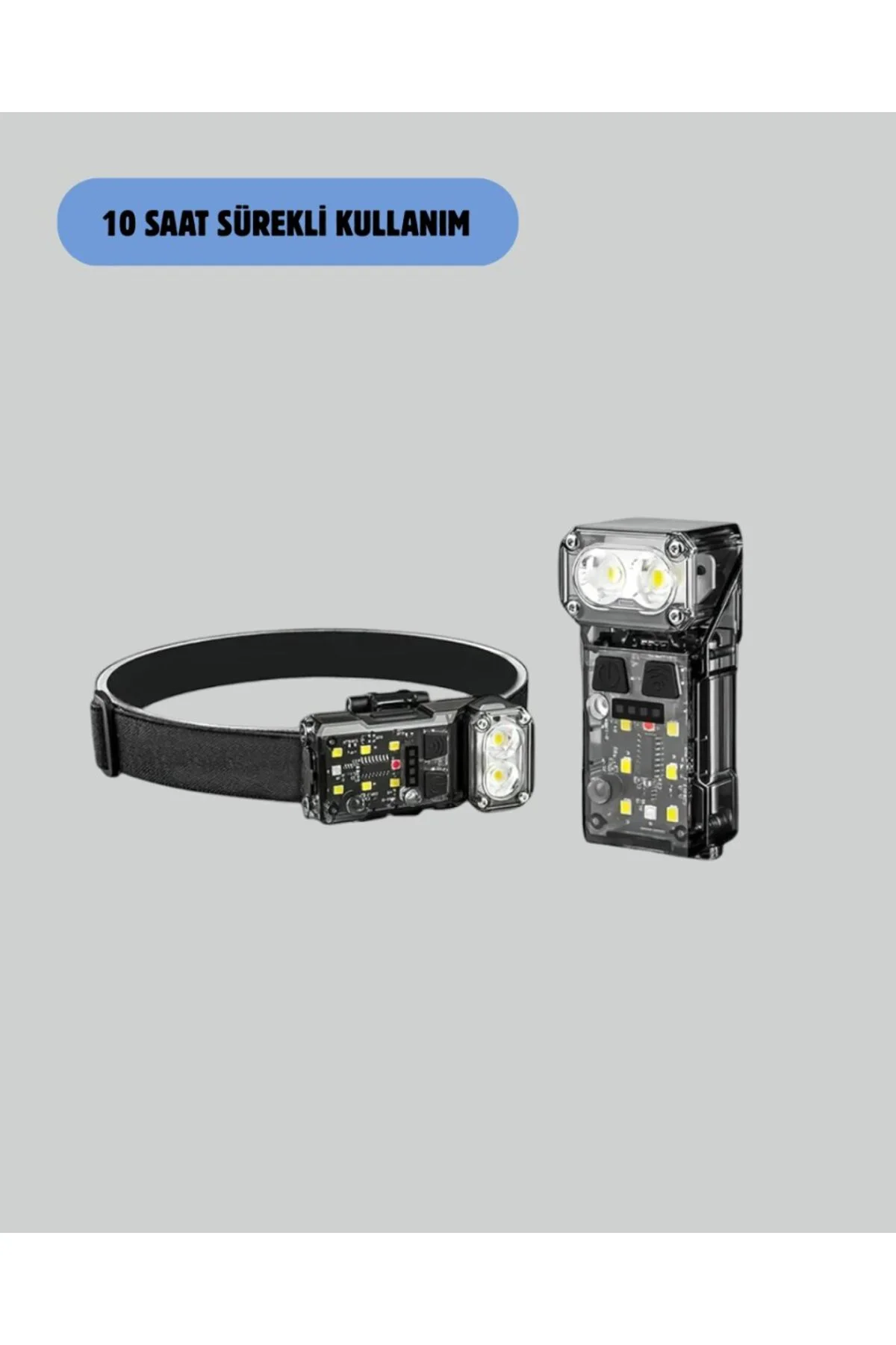 Kamp Ve Outdoor İçin Led Far 10 Saat Pil Sensörlü Manyetik