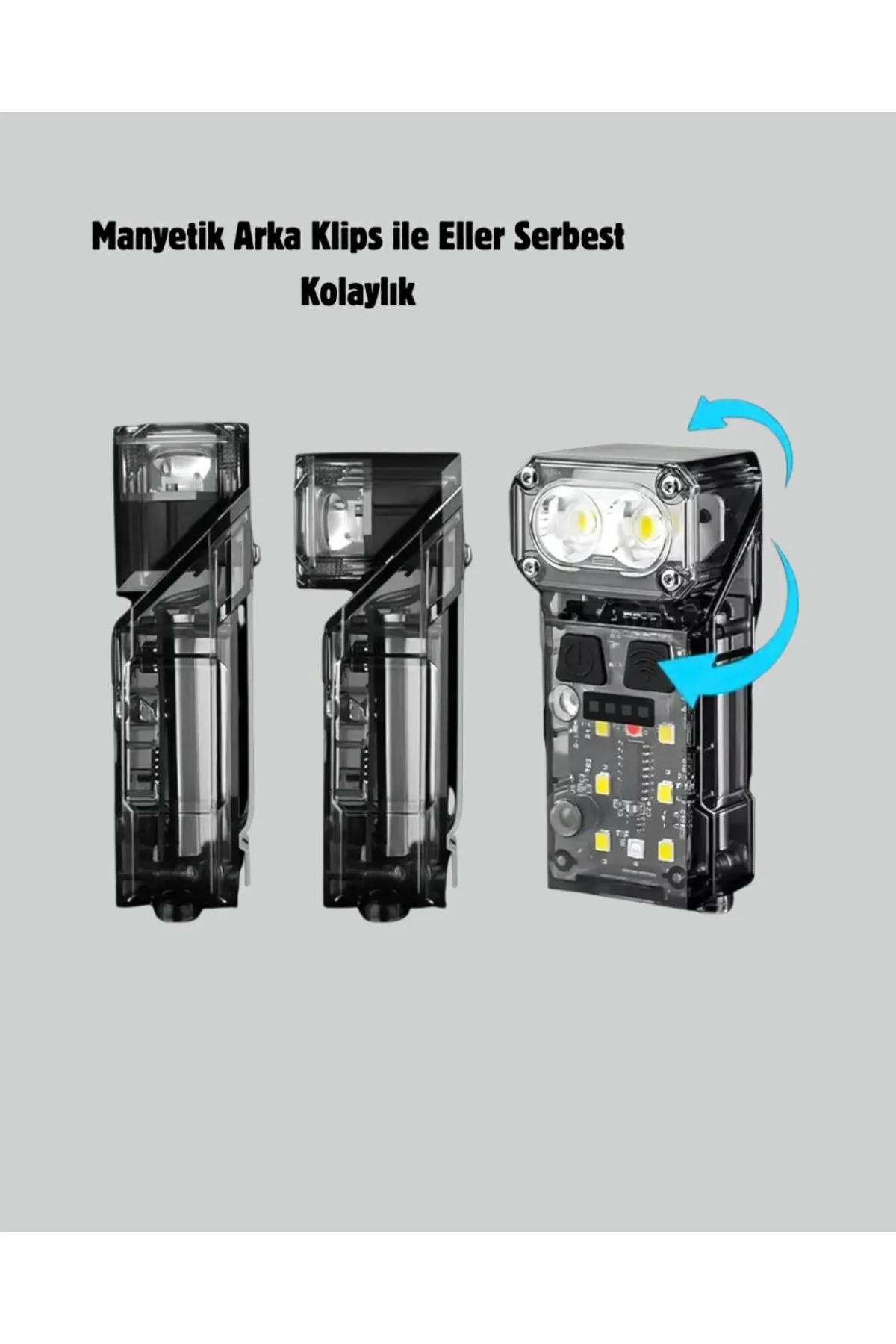 Kamp Ve Outdoor İçin Led Far 10 Saat Pil Sensörlü Manyetik