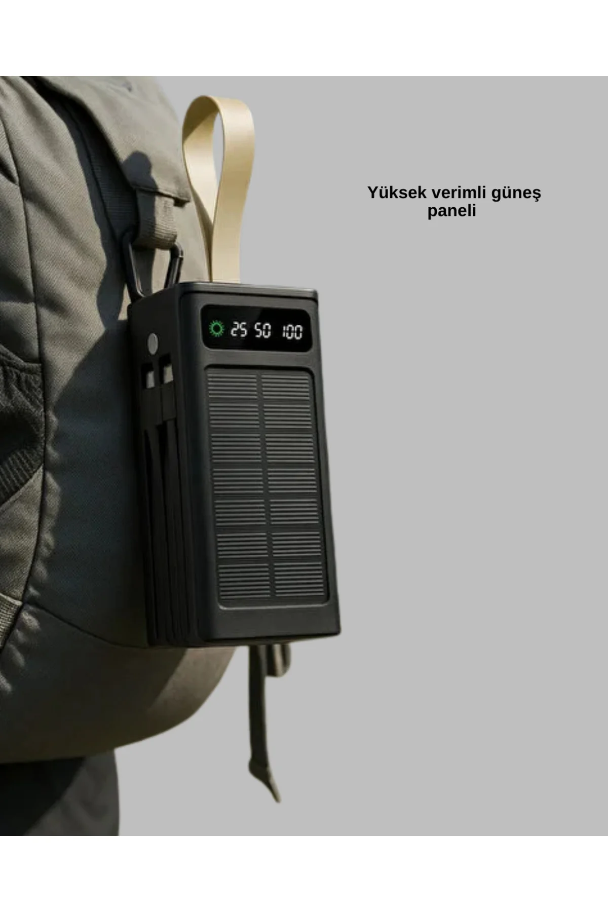 Kamp ve Outdoor Kullanıma Uygun Güneş Panelli Powerbank
