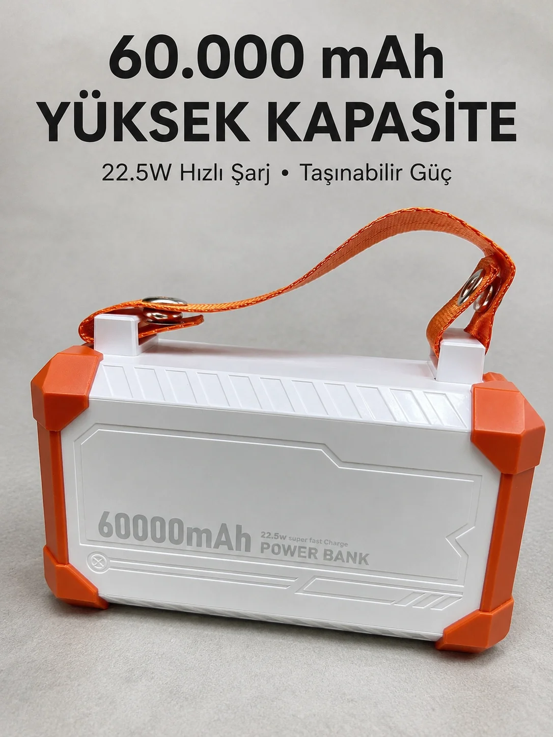 Kamp ve Seyahat İçin 60000 mAh Powerbank 22.5W Hızlı Şarj Acil Durum Işıklı Taşıma Saplı 4 Entegre Kablolu Fiyatı, Yorumları ve Özellikleri