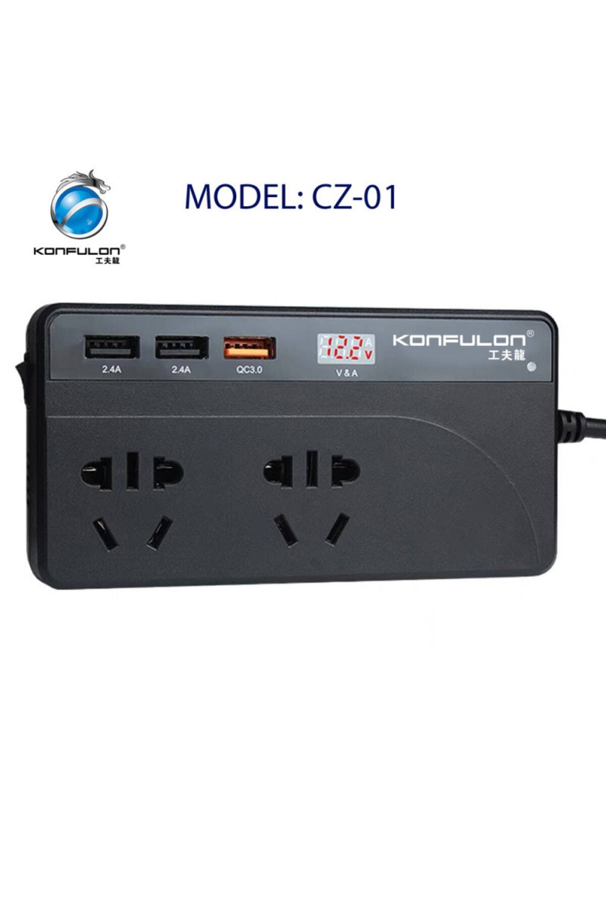 Kamyon TIR Otobüs Karavan Tipi 220 Volt Elektrik çevirici 200 Watt invertör Ters Trafo Şarj Soketi