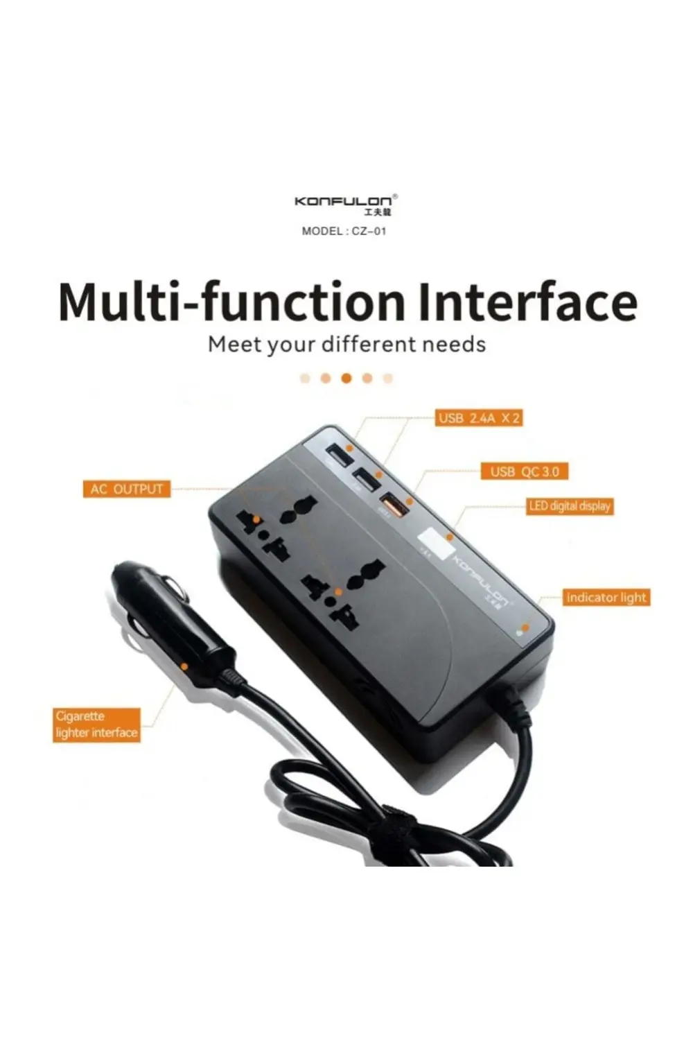 Kamyon TIR Otobüs Karavan Tipi 220 Volt Elektrik çevirici 200 Wat