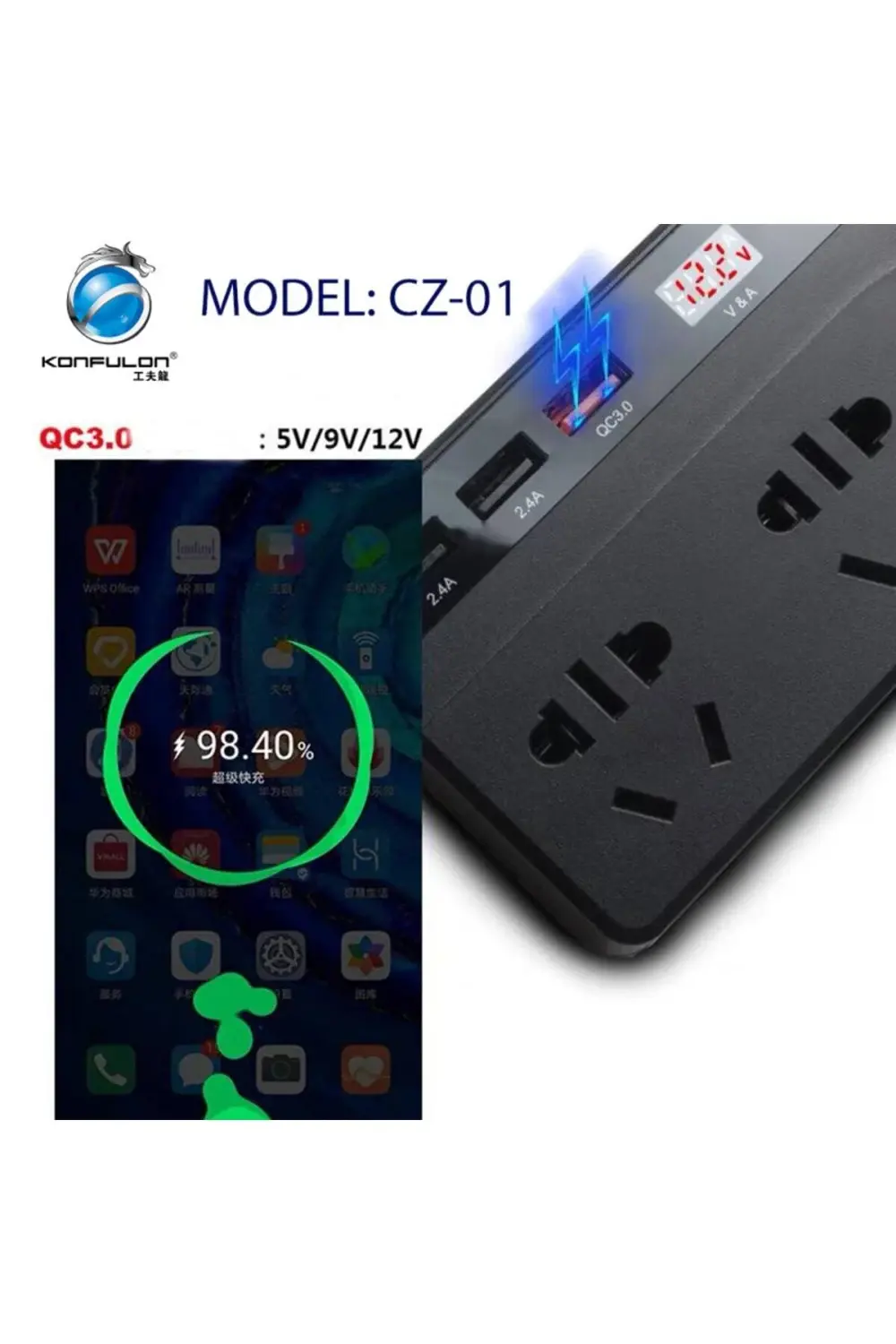 Kamyon TIR Otobüs Karavan Tipi 220 Volt Elektrik çevirici 200 Wat