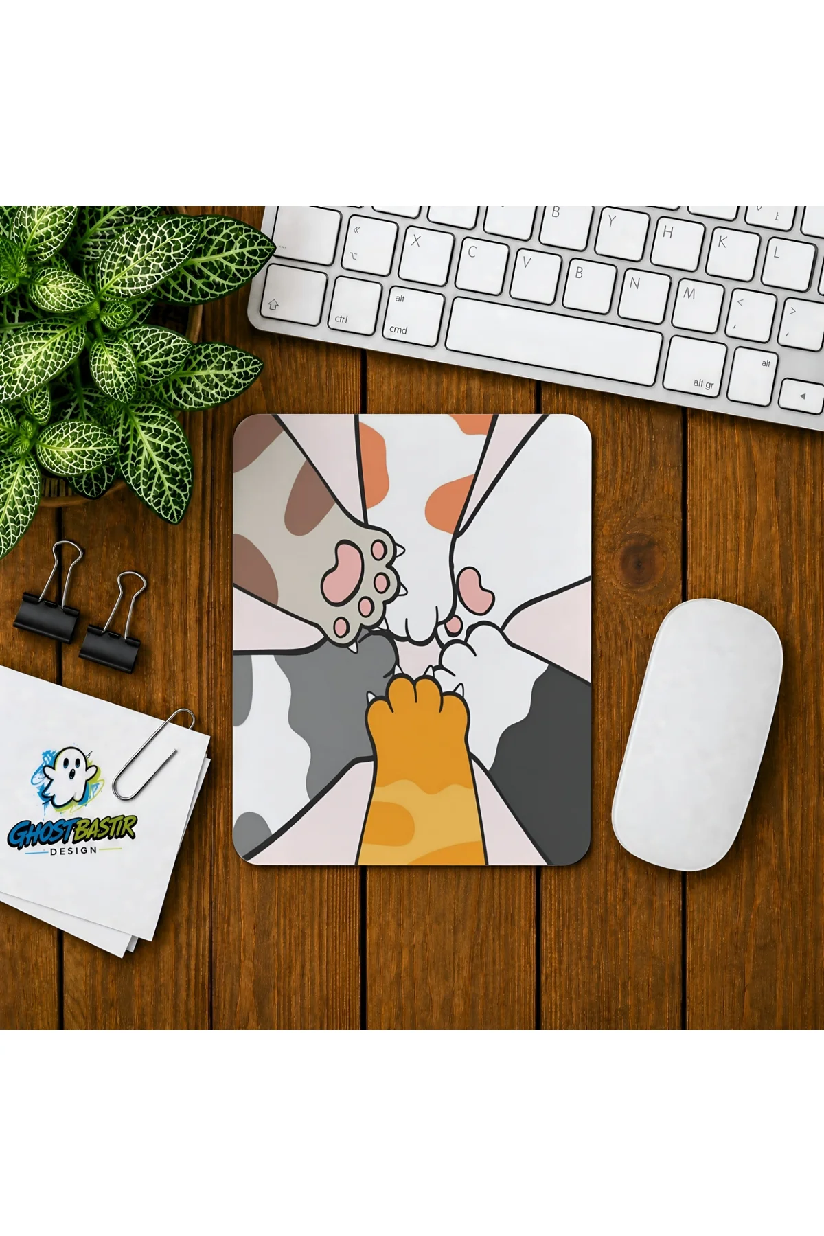 Kanka Kediler Baskılı Oyuncu Mousepad 0110