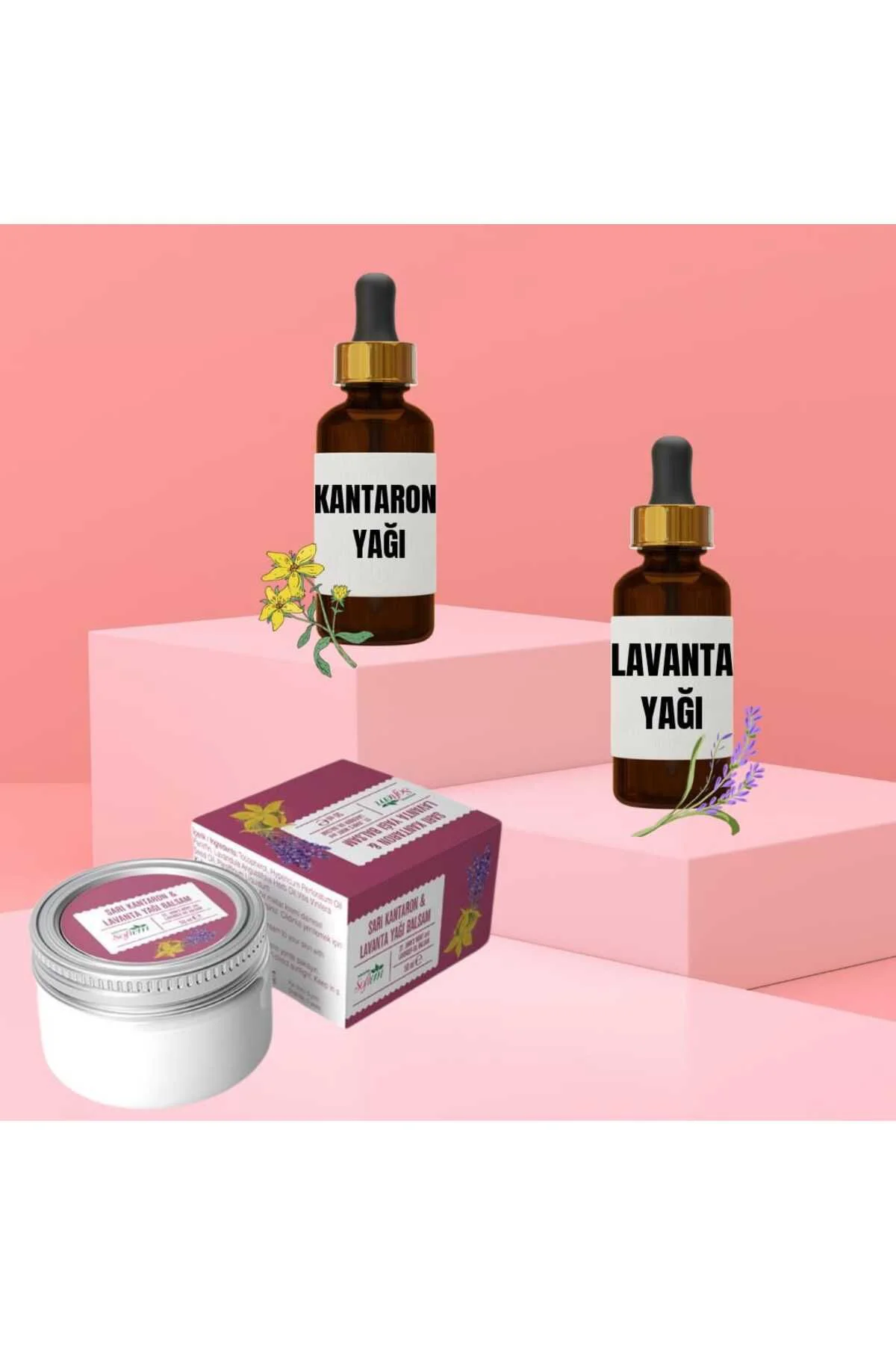 Kantaron Yağı 20 ml Lavanta Yağı 20 ml Sarı Kantaron&Lavanta Yağı