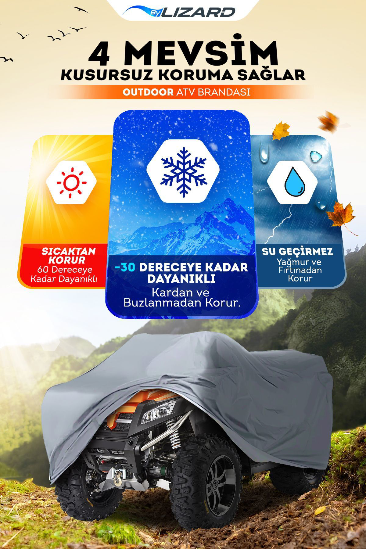 Kanuni ATV 150 S On Road Uyumlu Su Geçirmez  ATV Brandası