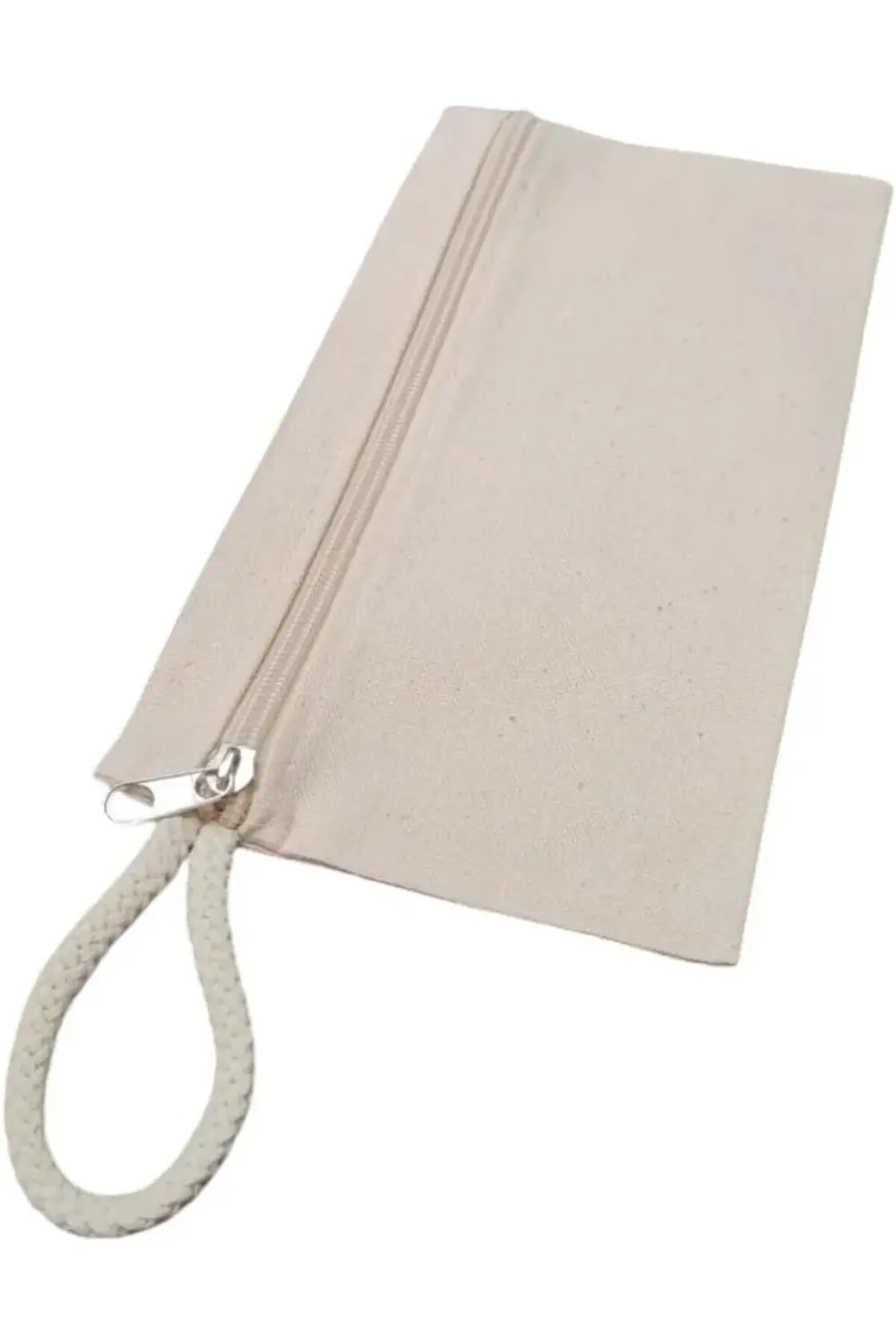 Kanvas Çantası, 23x12 cm, Bej, Fermuarlı 1178367