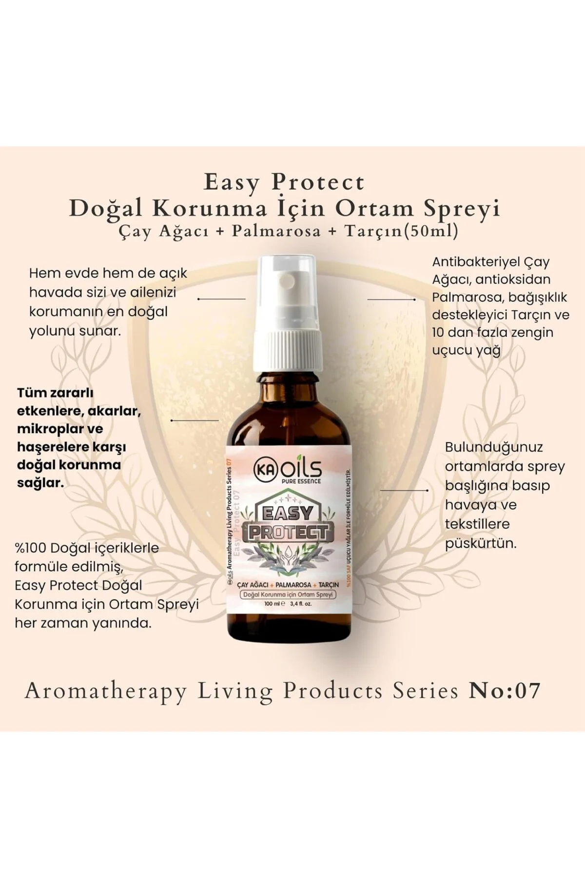 KAOils Easy Protect Doğal Ortam Spreyi 50 ml - Sivrisinek, Kene, KAOils Easy Protect Doğal Ortam Spreyi 50 ml - Sivrisinek, Kene,