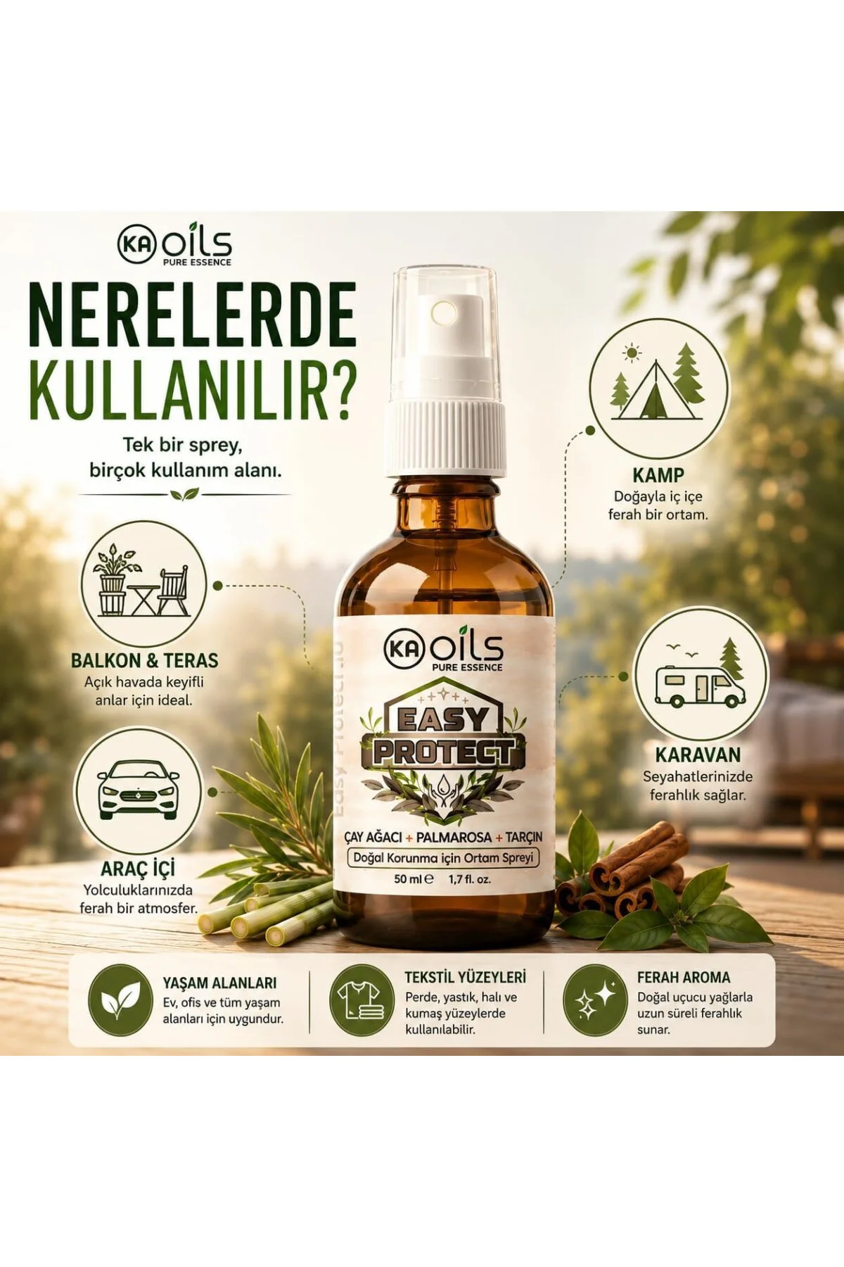 KAOils Easy Protect Doğal Ortam Spreyi 50 ml - Sivrisinek, Kene, KAOils Easy Protect Doğal Ortam Spreyi 50 ml - Sivrisinek, Kene,