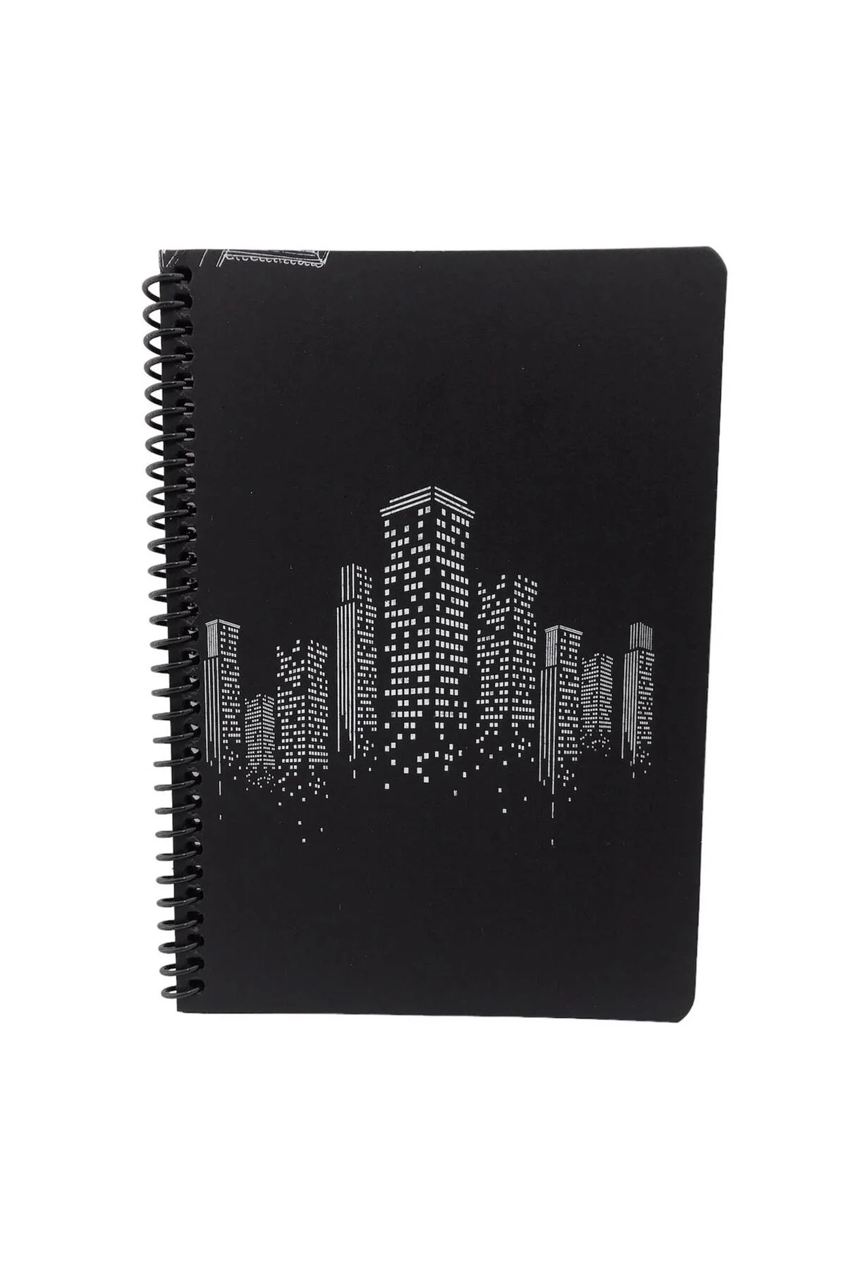 Kapak Desenli Siyah Defter Siyah Yapraklı Defter - Siyah Sayfalı 